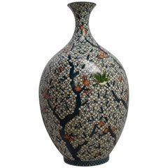 Large Japanese Contemporary Porcelain Vase Blue White by Master Artist