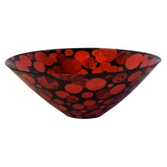 Japanese Contemporary Red Black Porcelain Vase by Master Artist