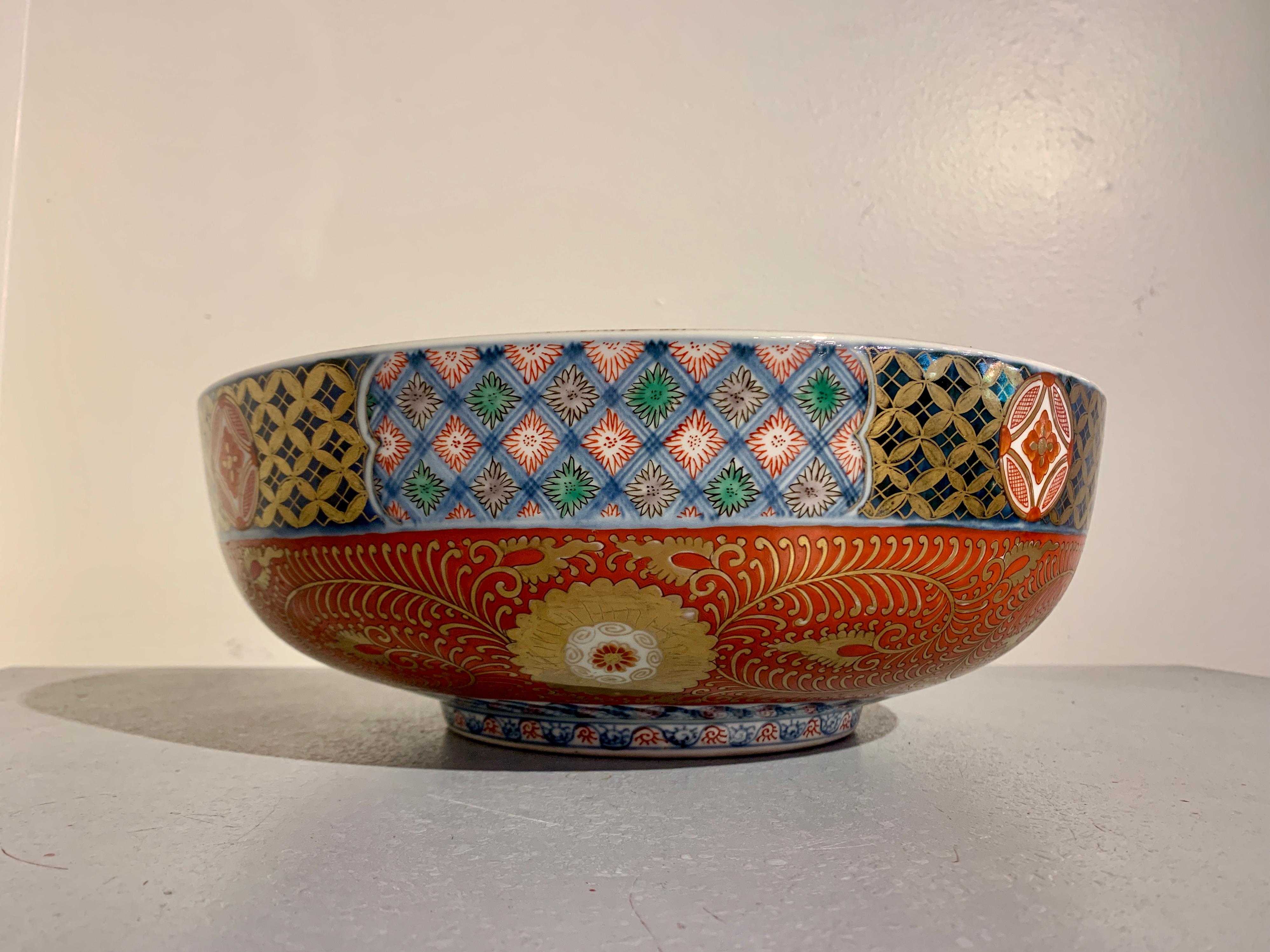 A stunning Japanese Imari bowl with a spotted rabbit, late Edo period, early 19th century, Japan

The fantastic Imari bowl featuring a central design of a hare with golden spots upon a geometric ground. 
Both the interior and exterior of the body