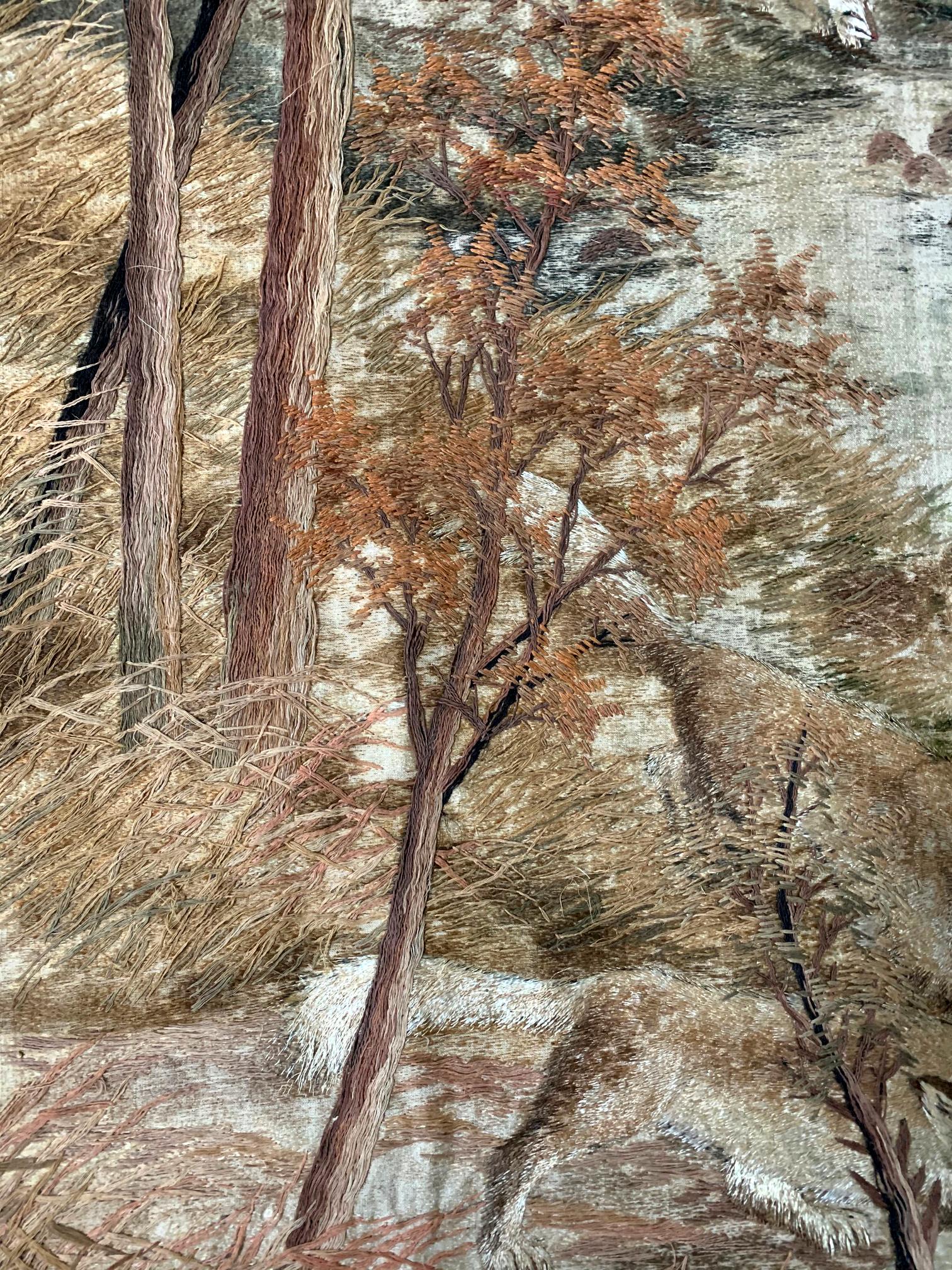 Grande tapisserie japonaise de la période Meiji Bon état - En vente à Atlanta, GA