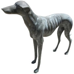 Large Japanese Friendly Dog Canine, Cast Bronze with Fine Details