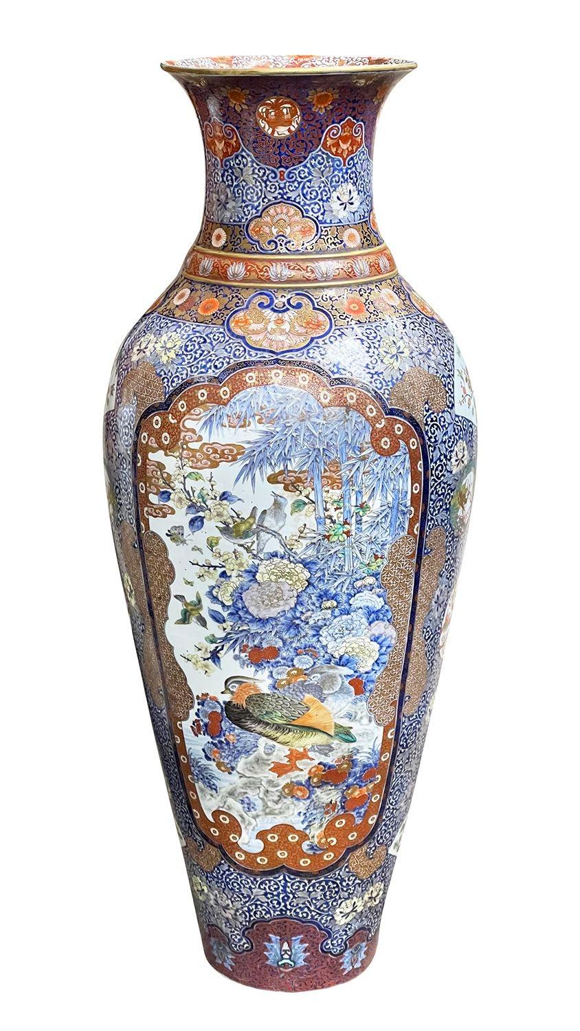 Large Japanese Fukagawa Imari Vase, 129cm (51