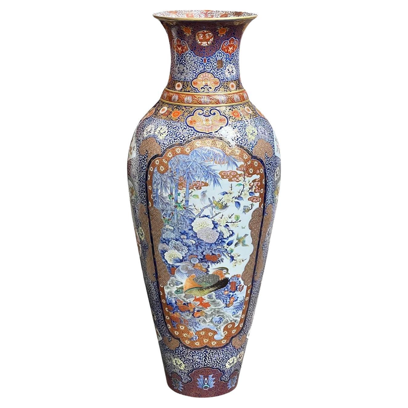 Large Japanese Fukagawa Imari Vase, 129cm (51") high For Sale