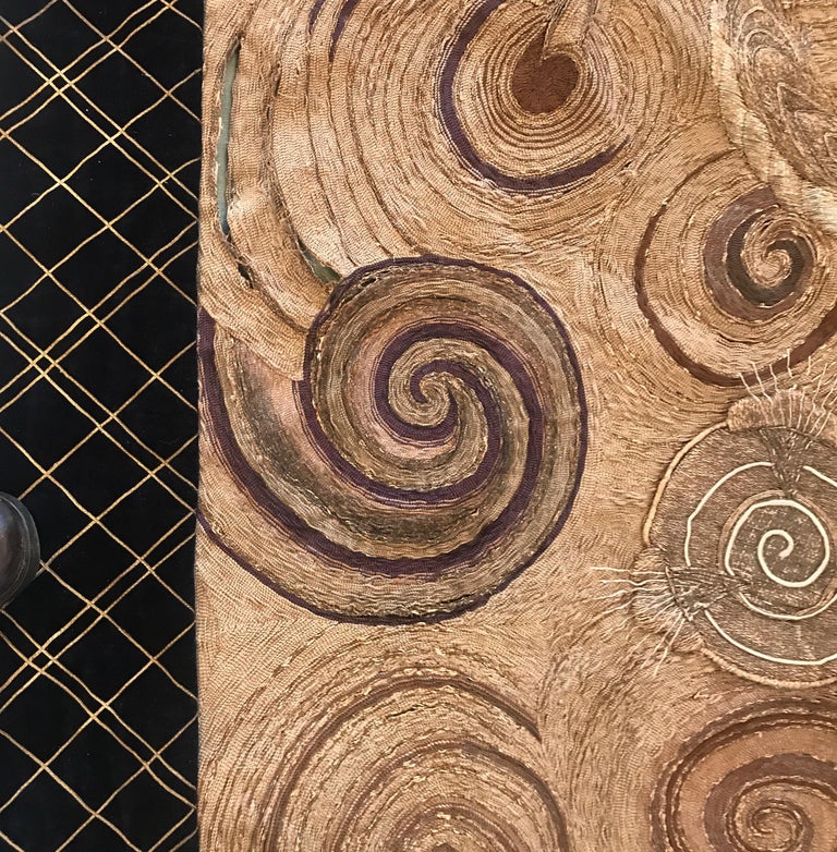 Large Japanese Hand Needlework Tapestry, Meiji Period, 1880 For Sale at