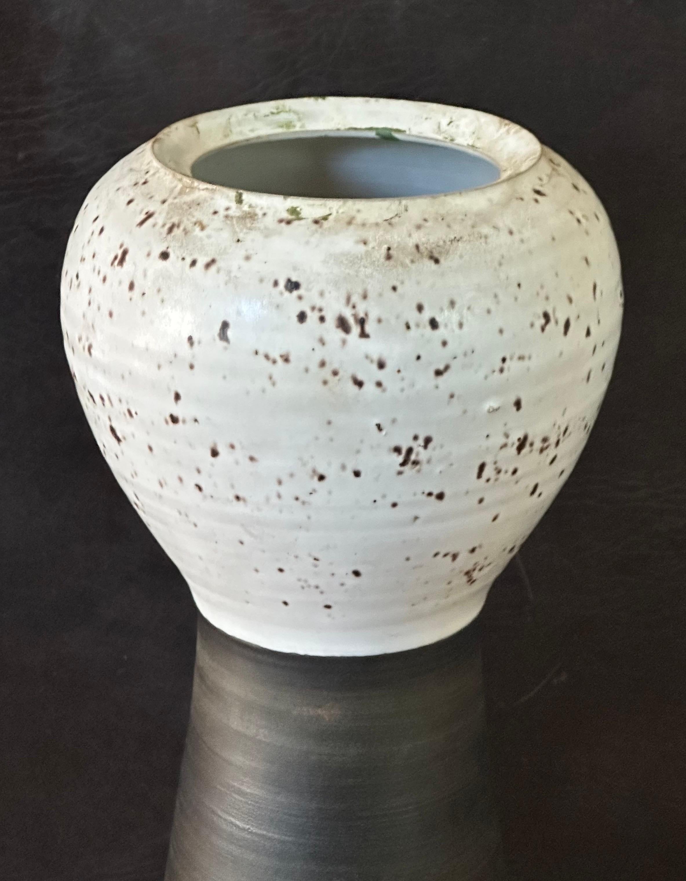 XX secolo Grande vaso giapponese in gres Ikebana in vendita