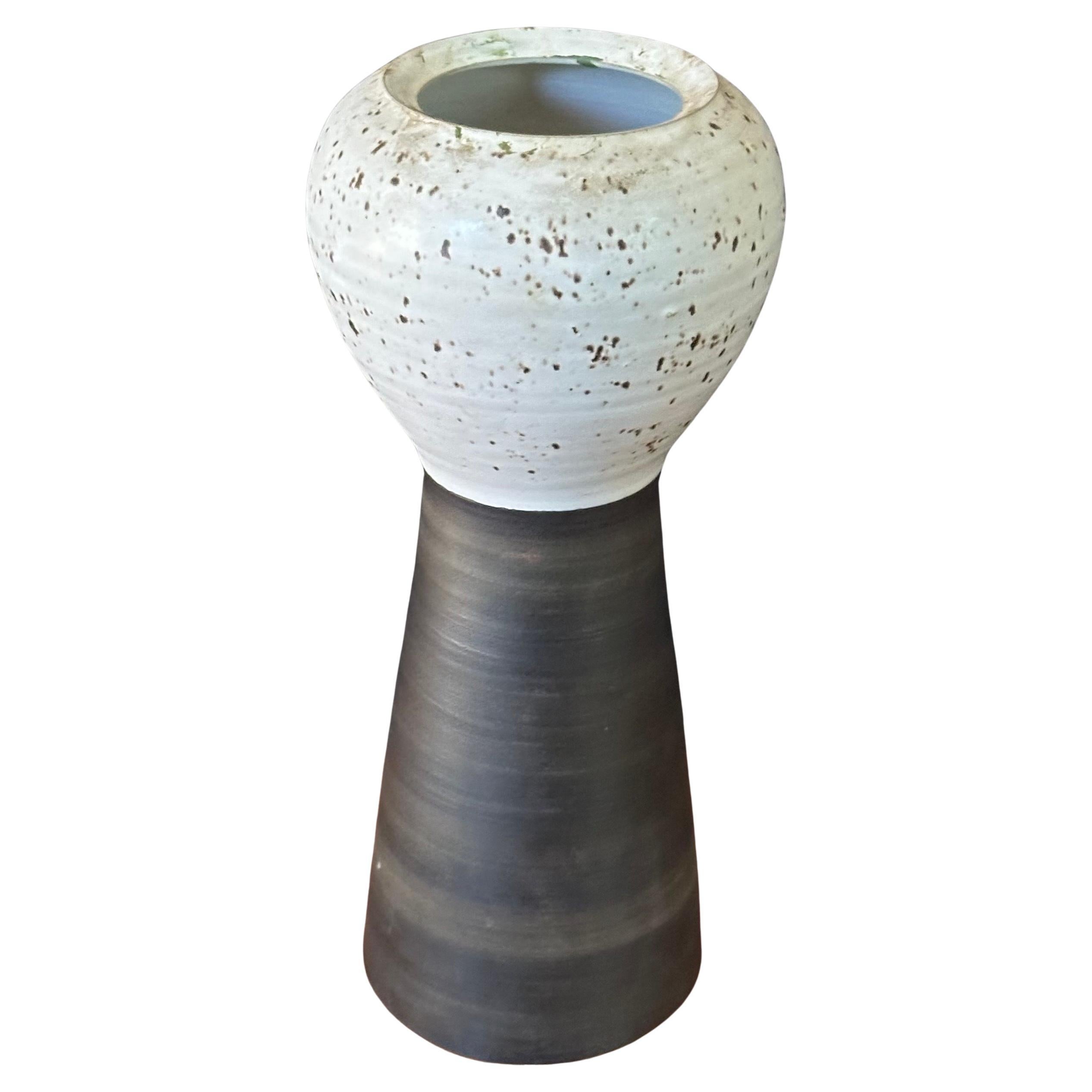 Large Japanese Ikebana Stoneware Vase