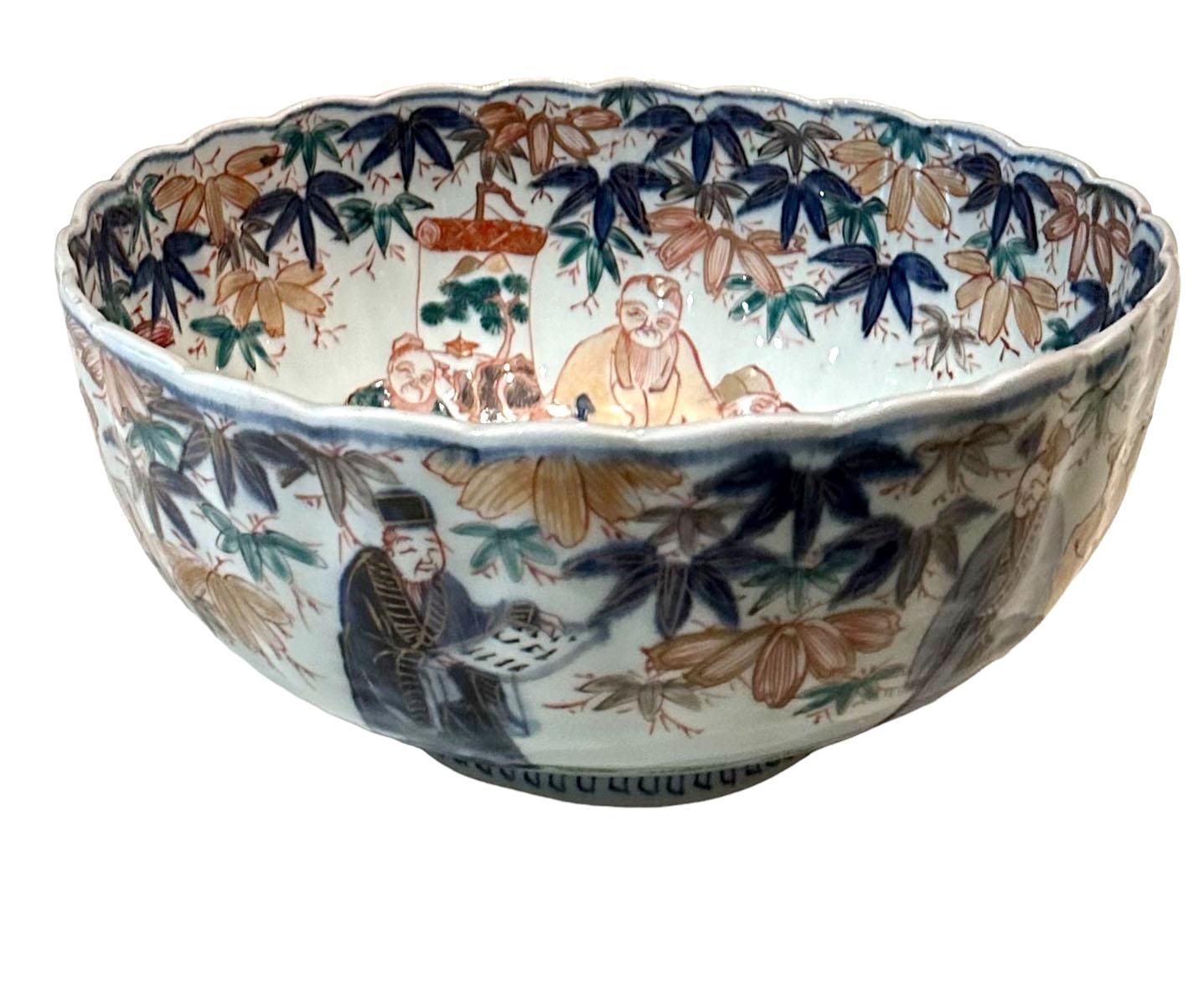 Late 19th Century Large Japanese Imari Bowl For Sale