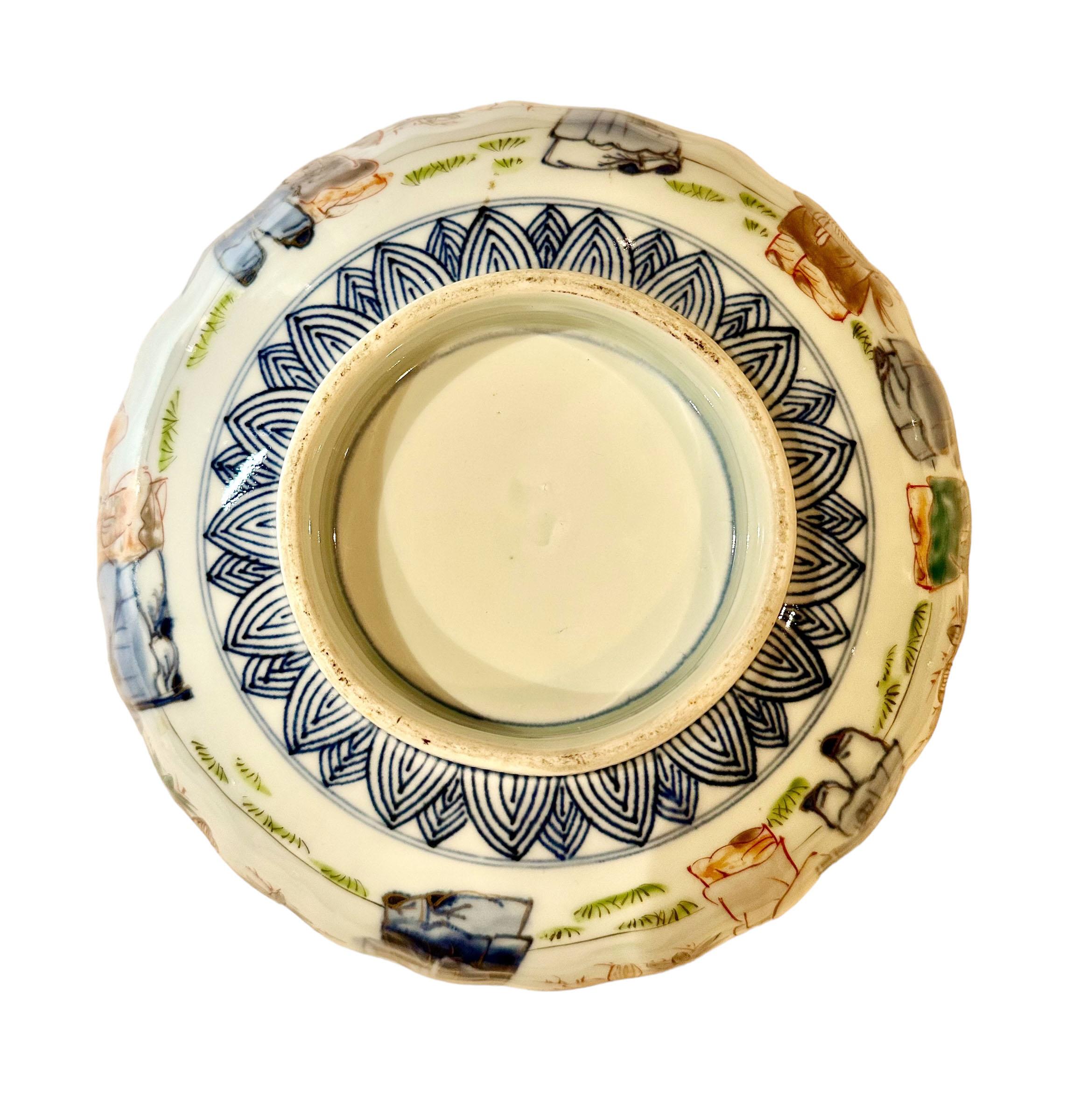 Porcelain Large Japanese Imari Bowl For Sale
