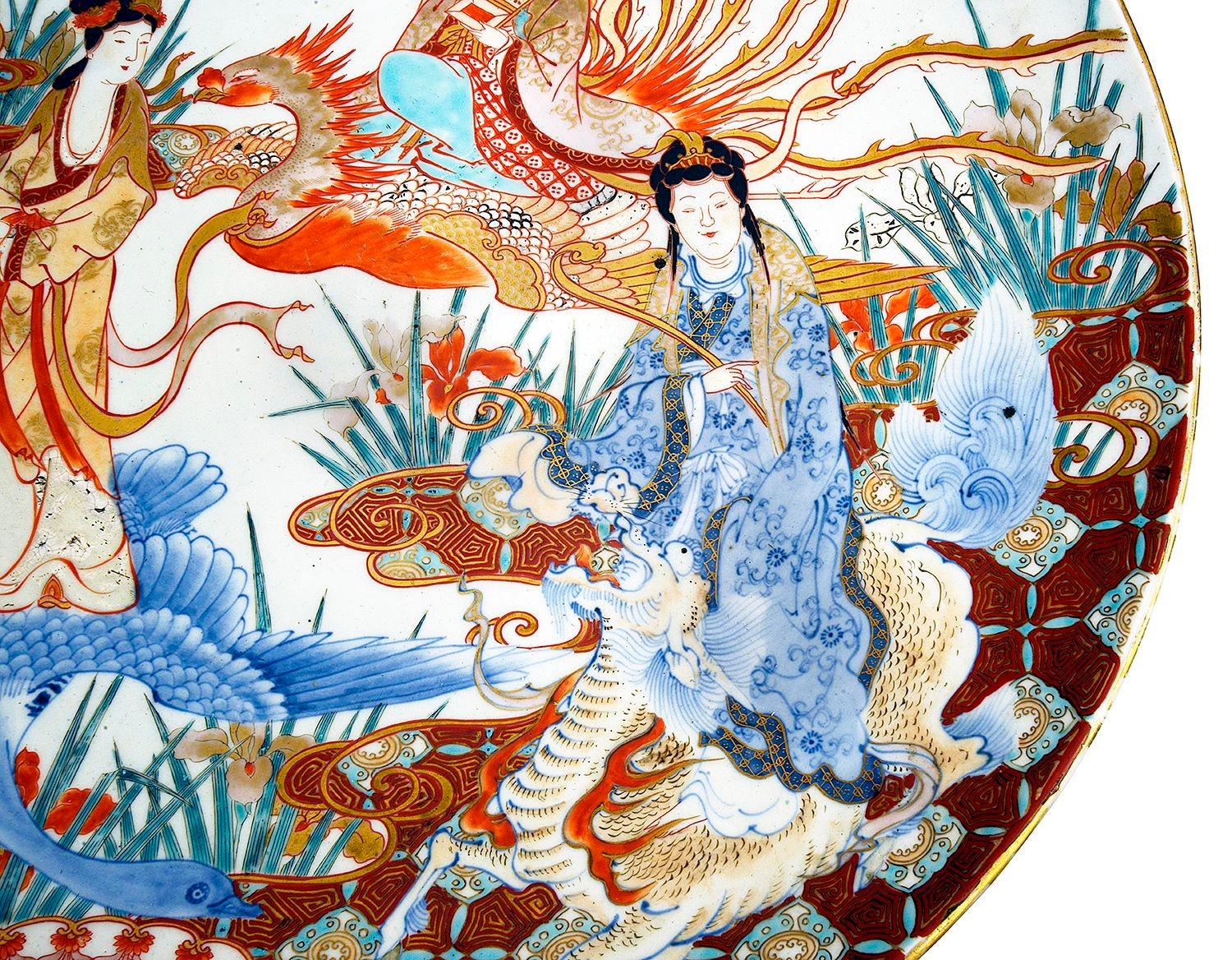 Großer japanischer Imari- chareger aus dem 19. Jahrhundert, Durchmesser 56 cm. (Japanisch) im Angebot