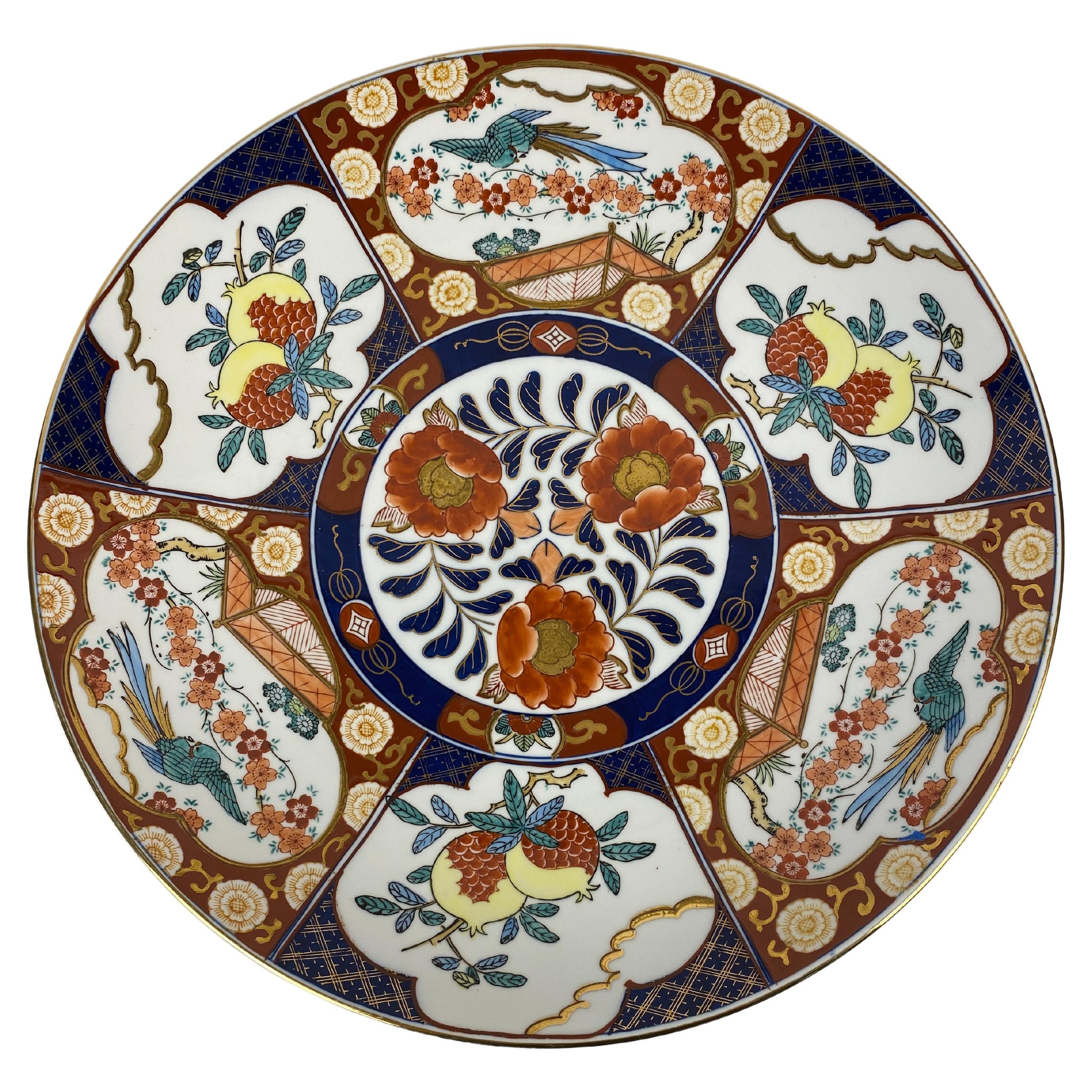 Großer japanischer Imari-Platten-, Schale oder Teller 