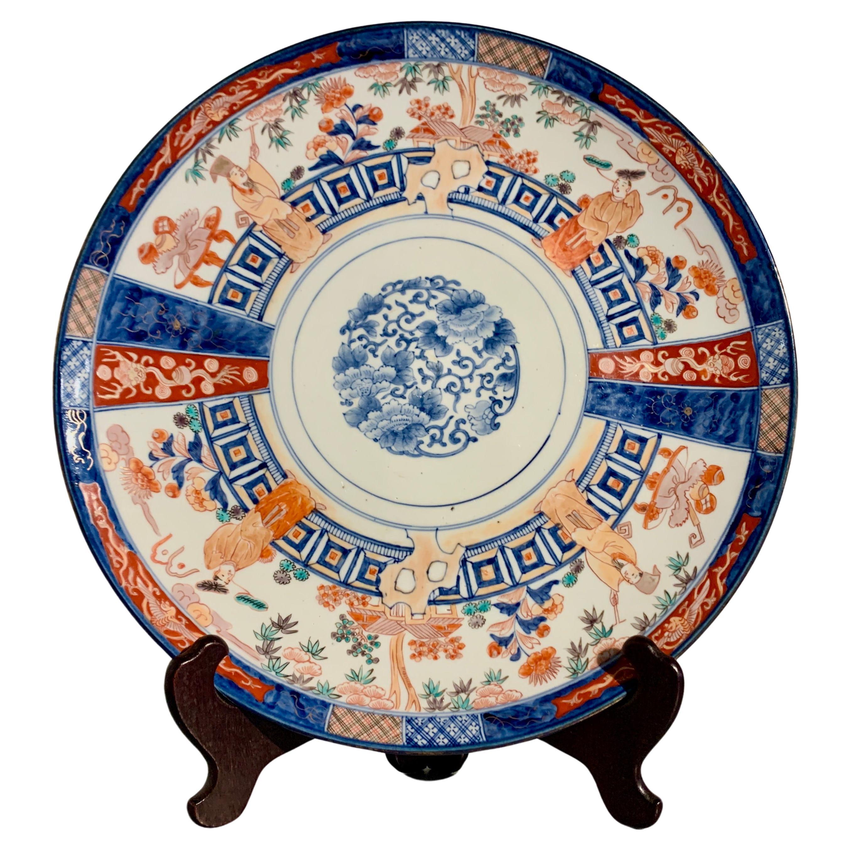 Großer japanischer Imari-Plattenteller, Edo/Meiji-Periode, Mitte des 19. Jahrhunderts, Japan