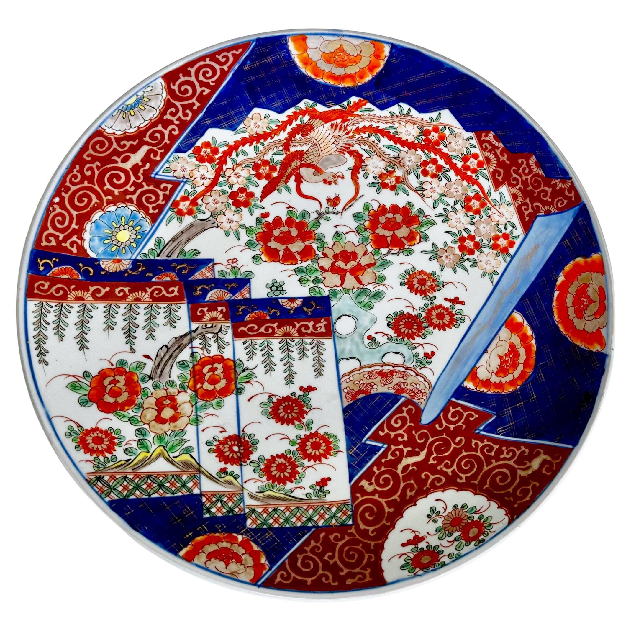 Large Japanese Imari Porcelain Charger For Sale