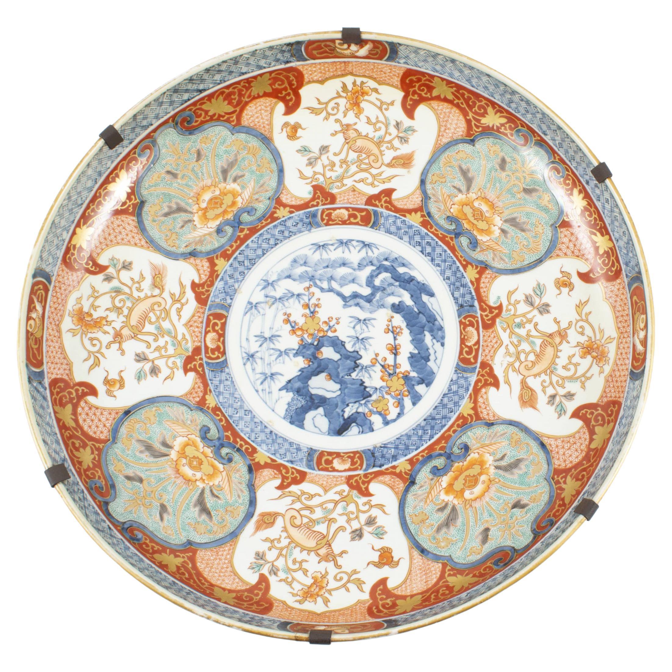 Large Japanese Imari Porcelain Charger from the Meiji Period