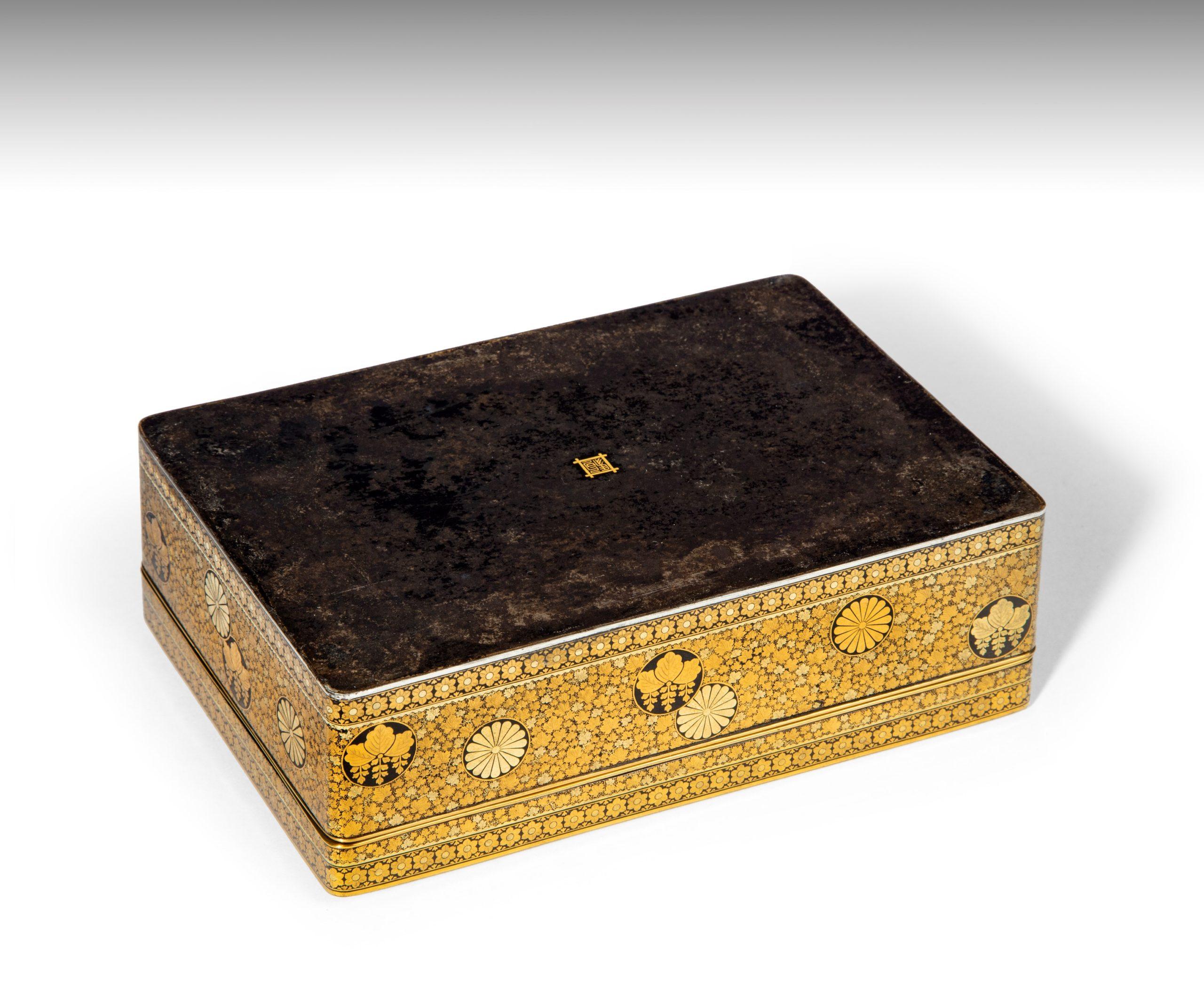 Large Japanese Iron and Silver Box by Komai 4