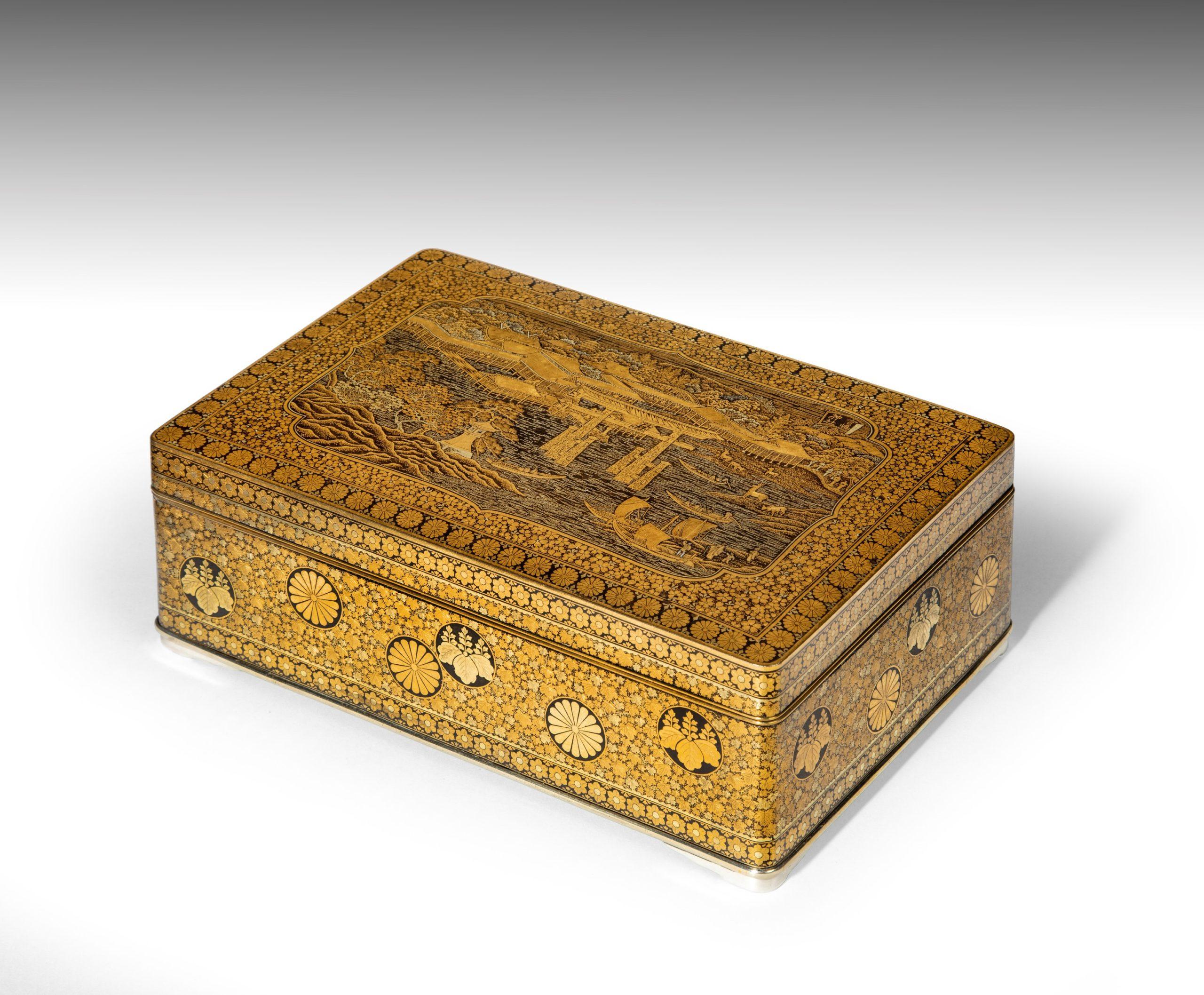 19th Century Large Japanese Iron and Silver Box by Komai