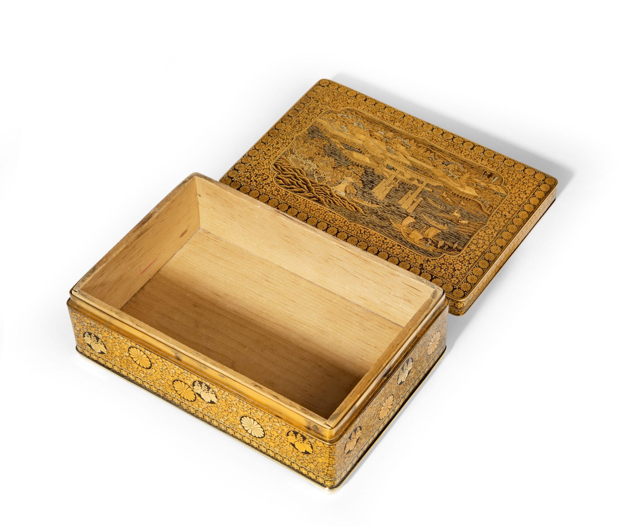Large Japanese Iron and Silver Box by Komai 1