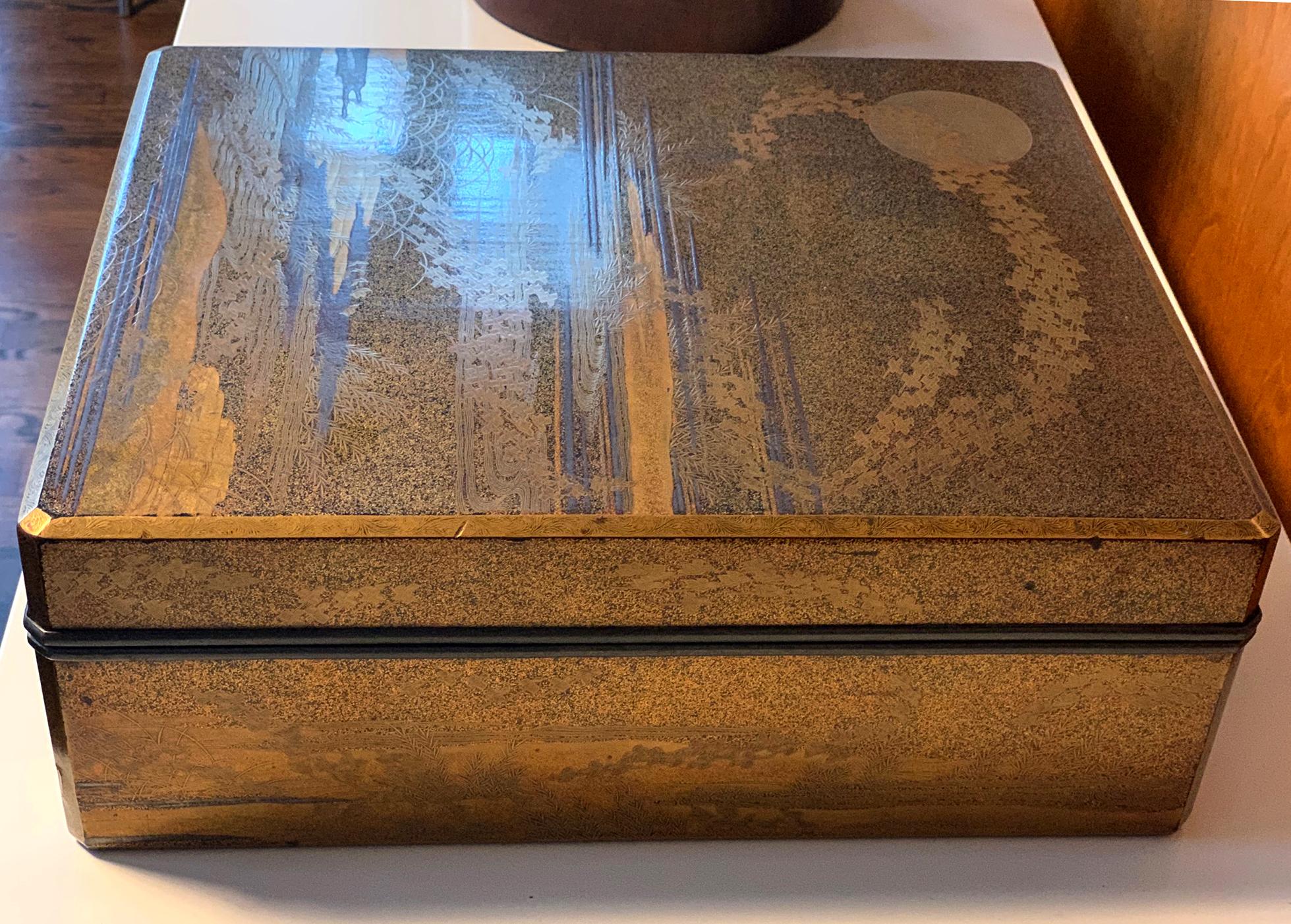 Large Japanese Lacquer Box Early Edo Period Ex-Christie's In Good Condition For Sale In Atlanta, GA