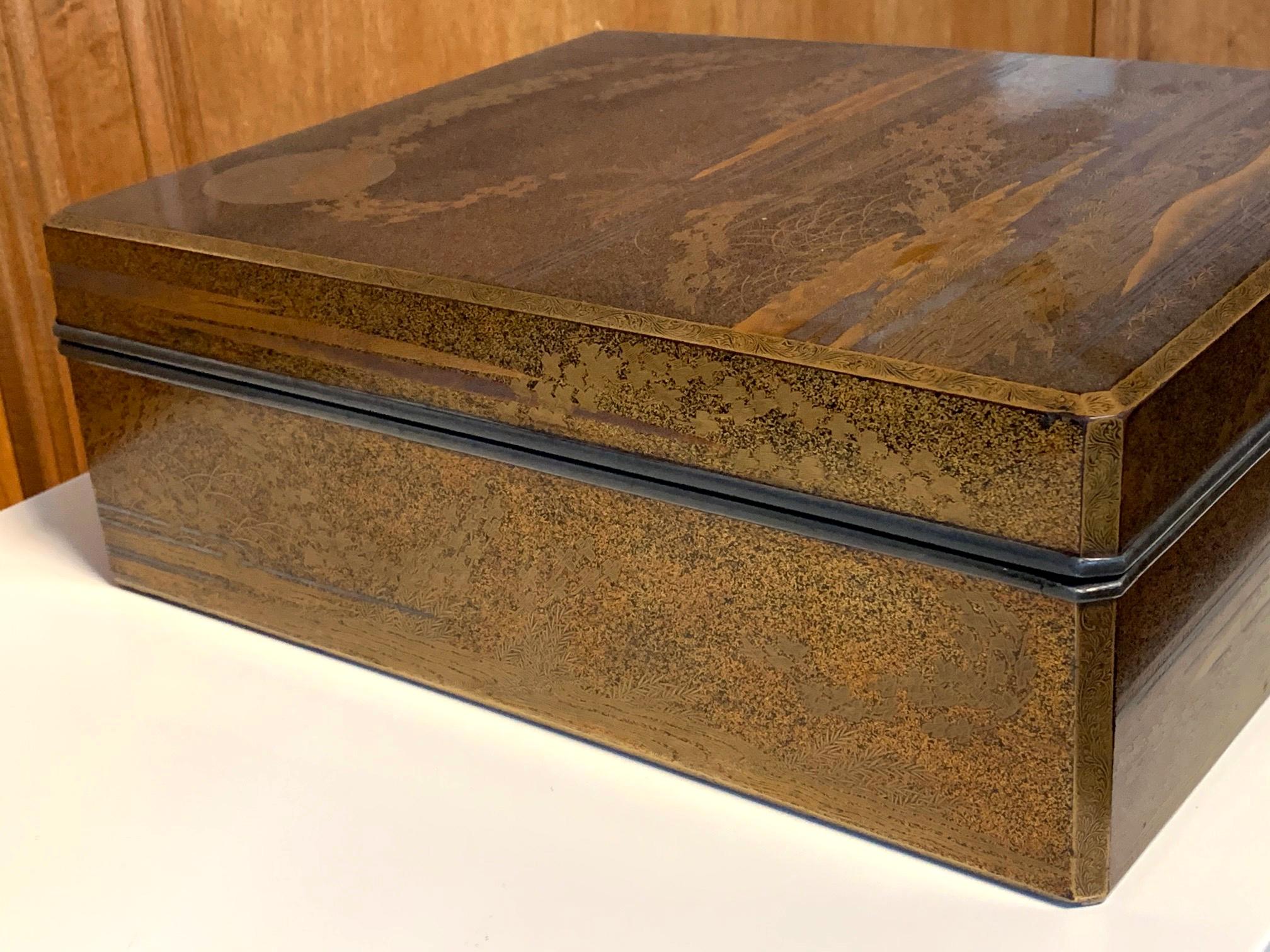 Large Japanese Lacquer Box Early Edo Period Ex-Christie's In Good Condition For Sale In Atlanta, GA
