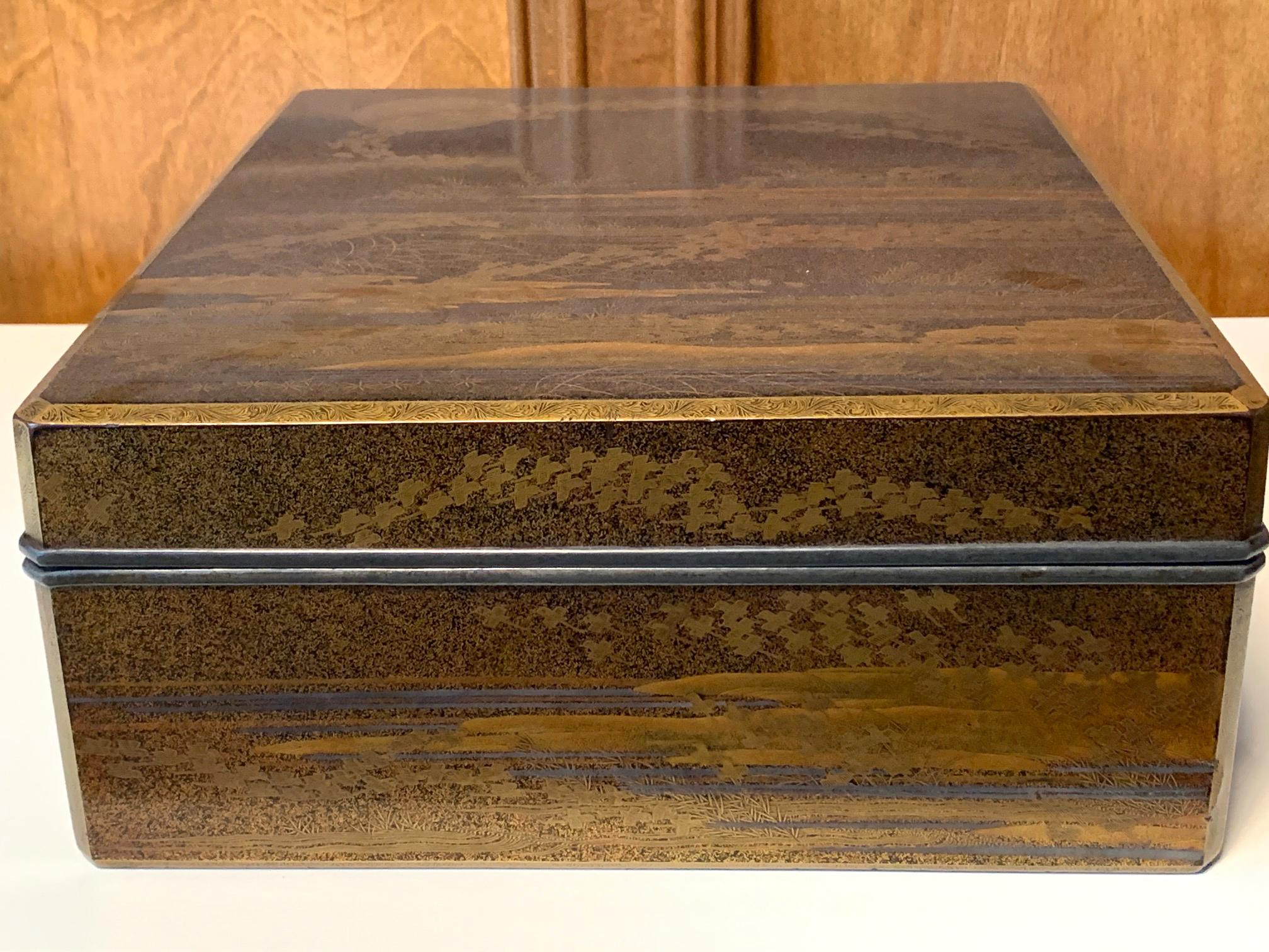18th Century and Earlier Large Japanese Lacquer Box Early Edo Period Ex-Christie's For Sale