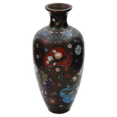 Große japanische Cloisonné-Emaille-Vasen aus der Meiji-Ära