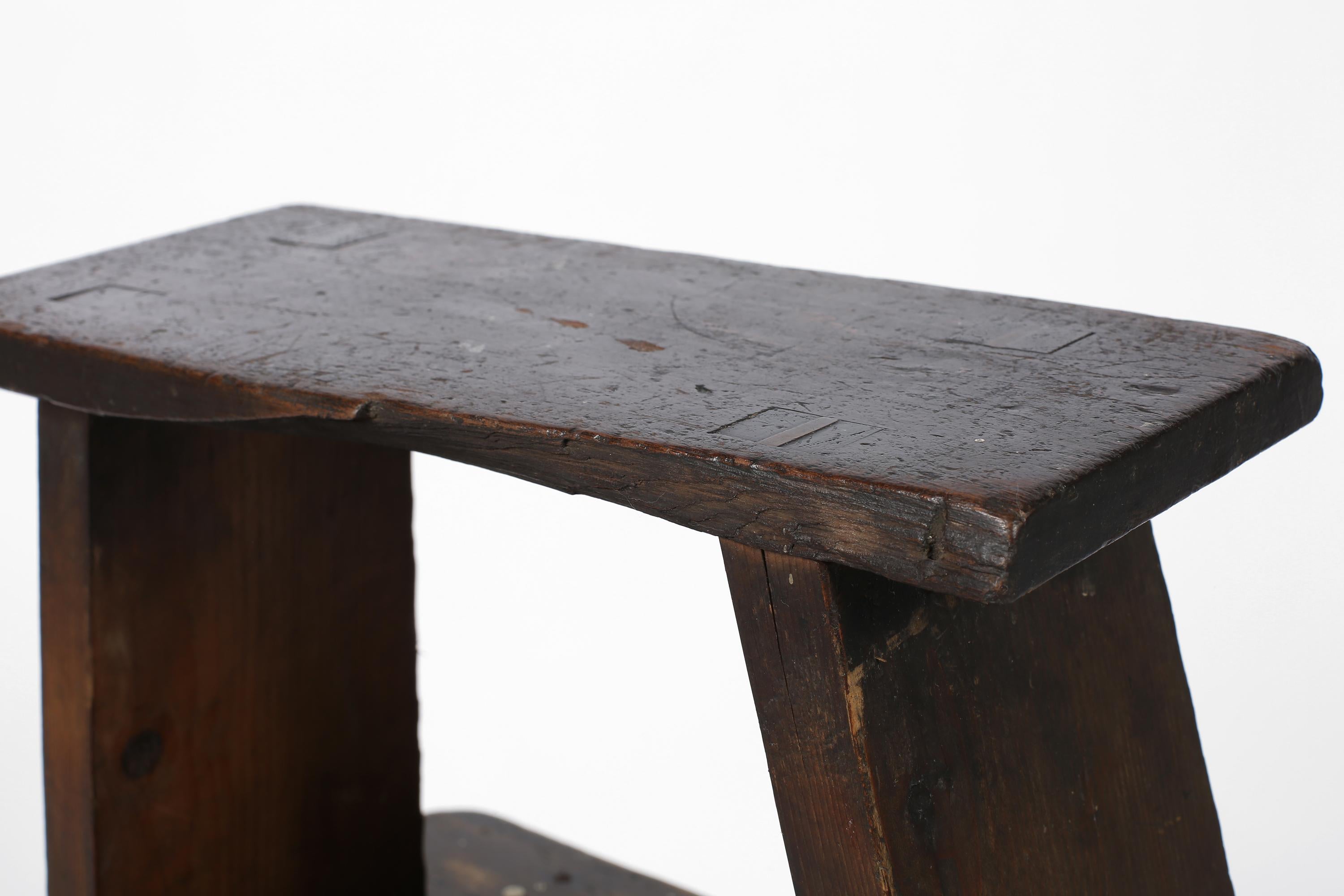 Large Japanese Meiji Era Street Vendor Stool #1 For Sale 5