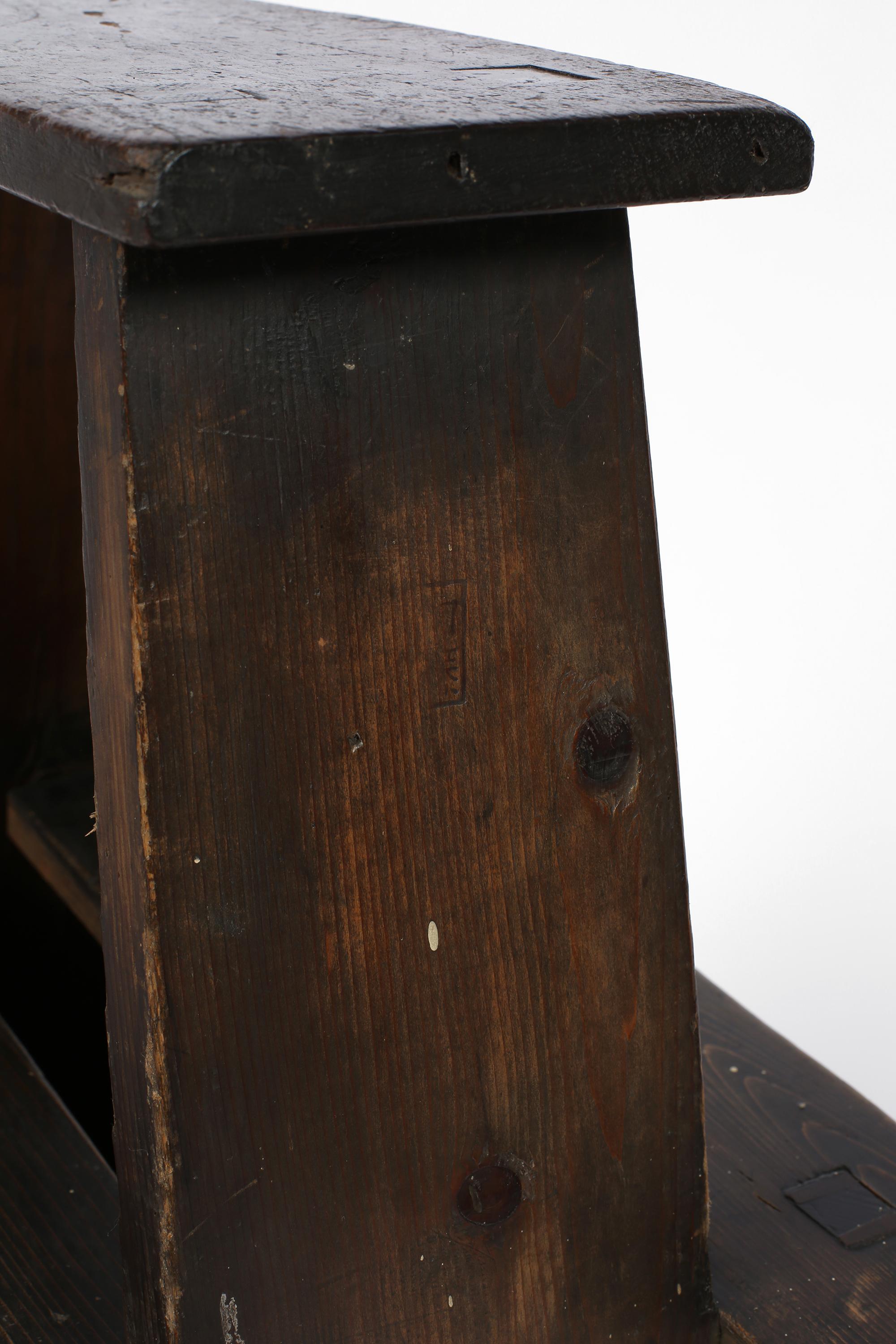 Large Japanese Meiji Era Street Vendor Stool #1 For Sale 7