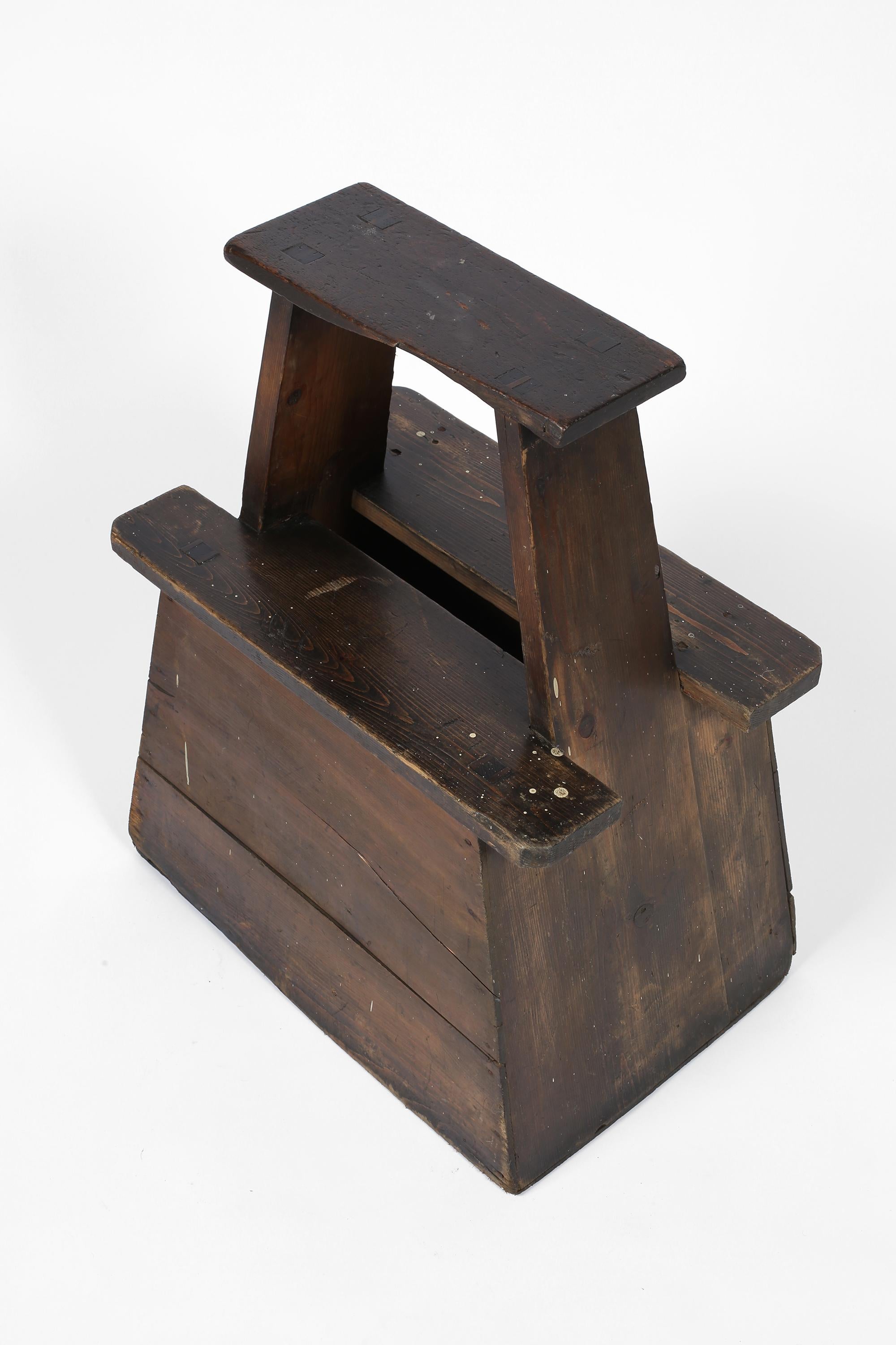 Large Japanese Meiji Era Street Vendor Stool #1 For Sale 4