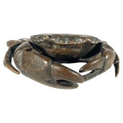 Grand crabe japonais en bronze de la période Meiji (A) Okimono