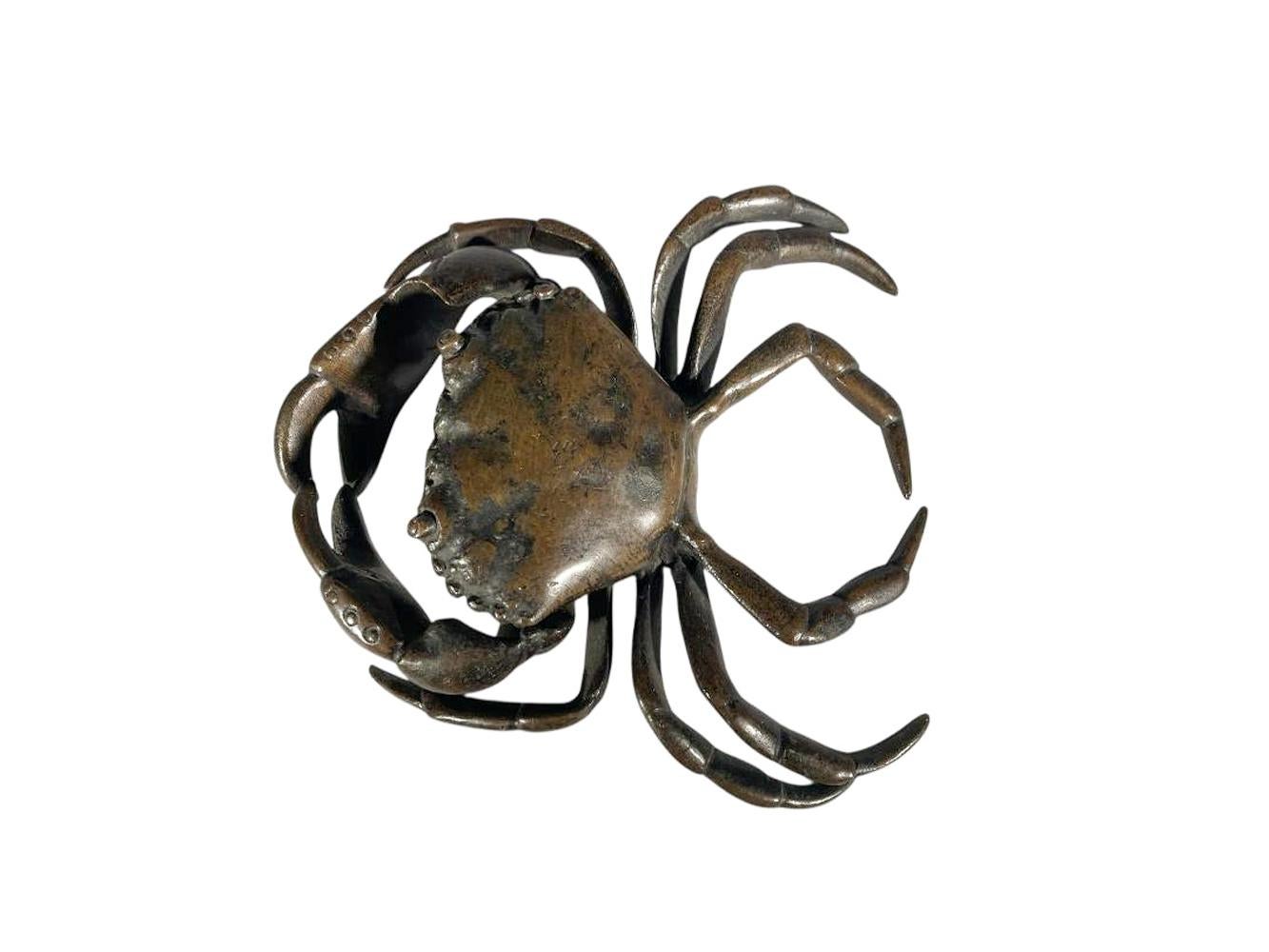 Large Japanese Meiji Period Bronze Crab (A) Okimono For Sale 1