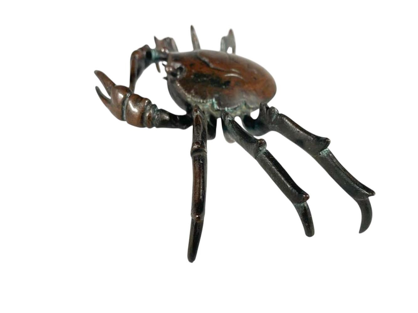 XIXe siècle Grand crabe japonais en bronze de la période Meiji (B) Okimono en vente