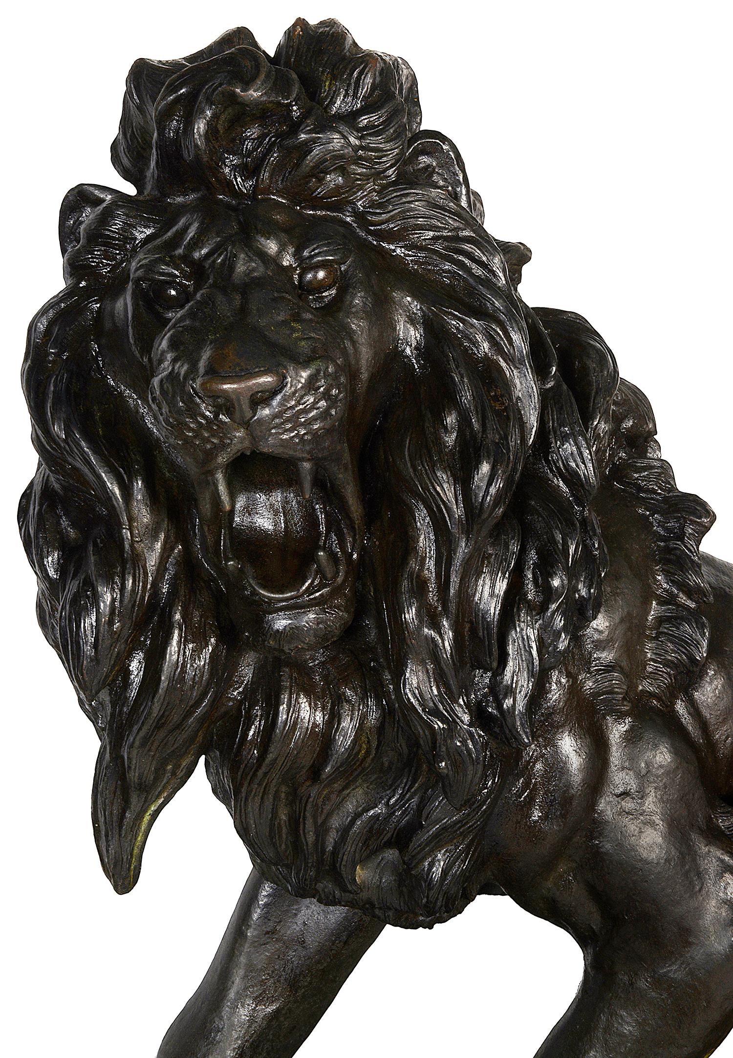 Cast Large Japanese Meiji period Bronze Lion 34