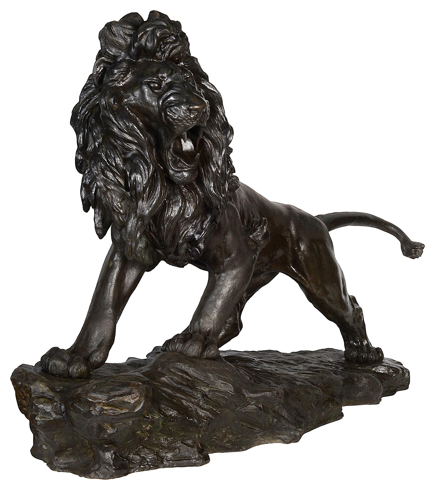 Large Japanese Meiji period Bronze Lion 34
