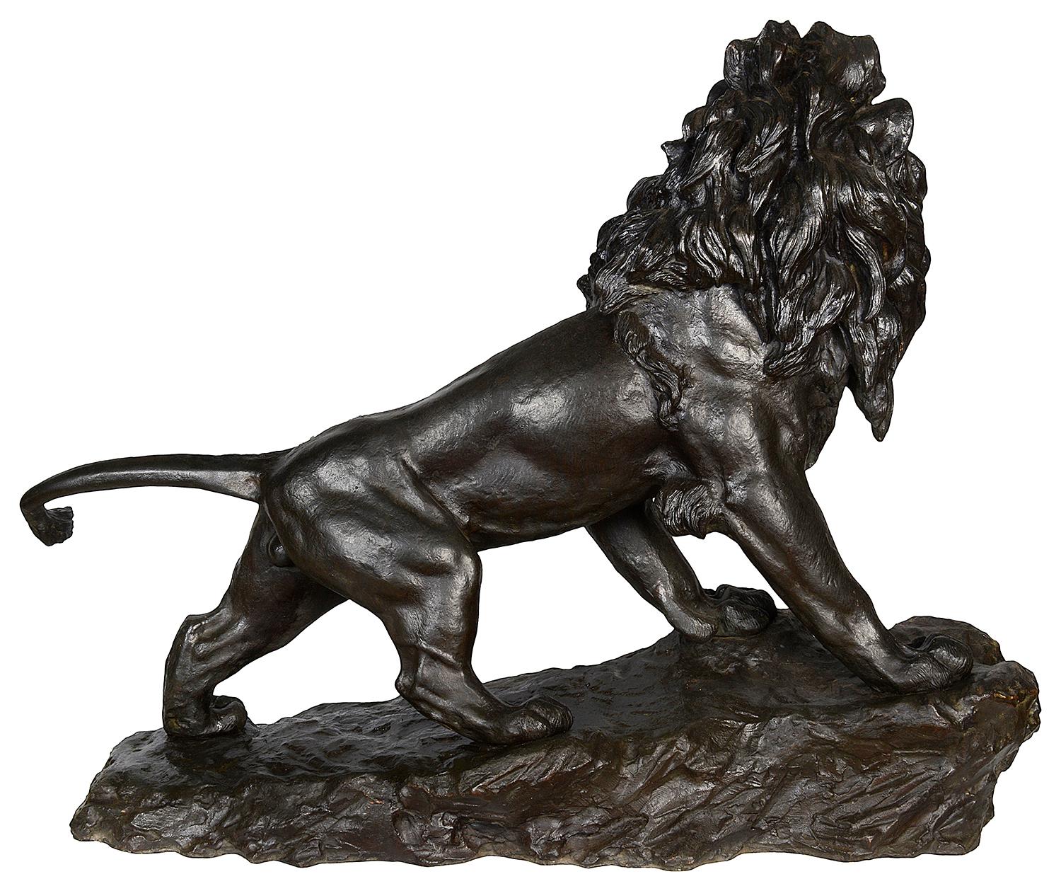 Late 19th Century Large Japanese Meiji period Bronze Lion 34