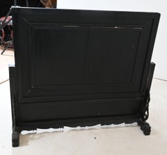 Large Japanese Meiji Porcelain Carved Screen Room Divider