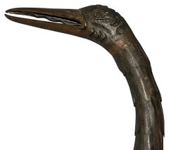 Large Japanese Meji period Bronze Crane, 181cm