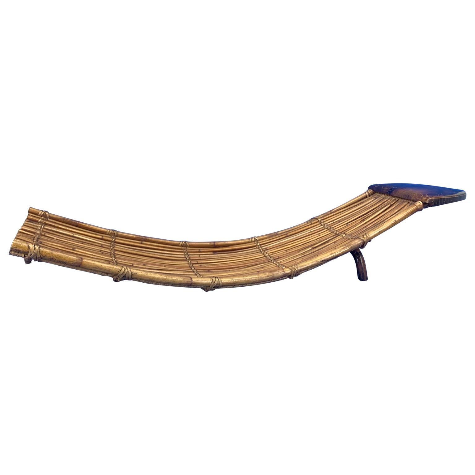 Hand-Crafted Large Japanese Midcentury Bamboo Centerpiece Fruit Basket For Sale