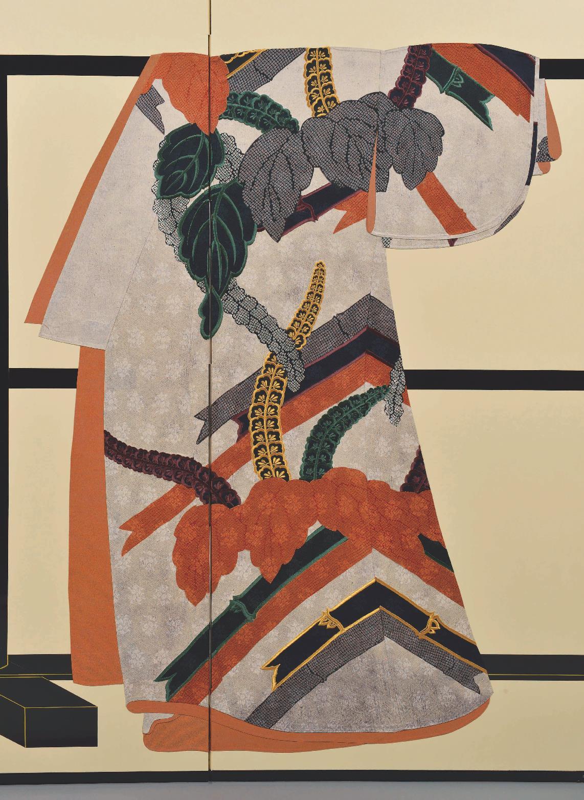 Extraordinary unique Japanese contemporary two panel 