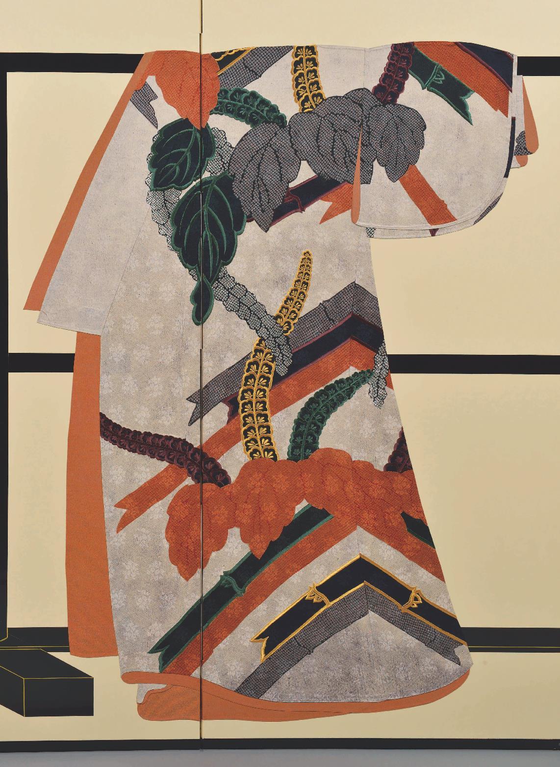 Extraordinary Japanese contemporary two panel 