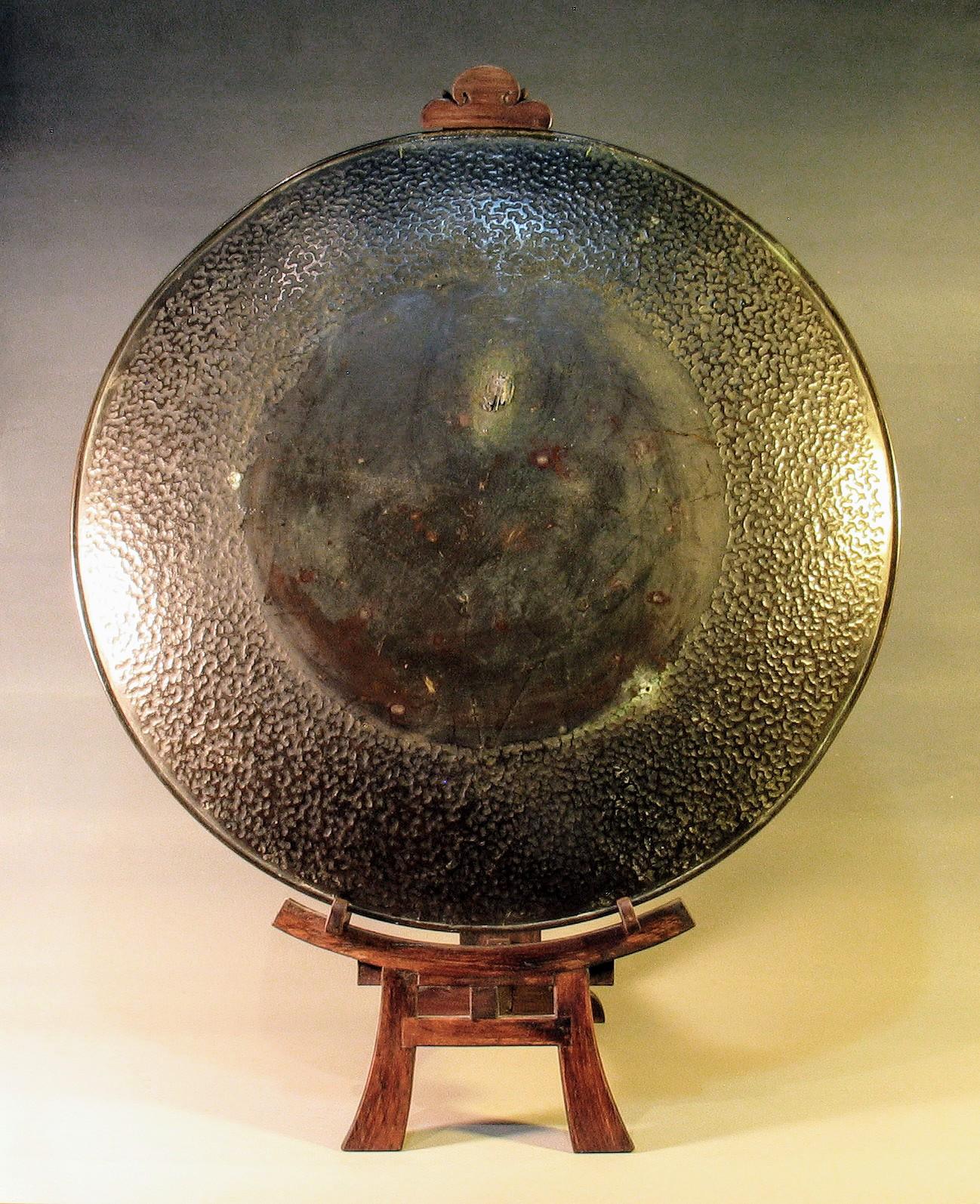 Hand-Crafted Large Japanese Patinated Bronze Mixed Metal Charger Meiji Period, circa 1880 For Sale
