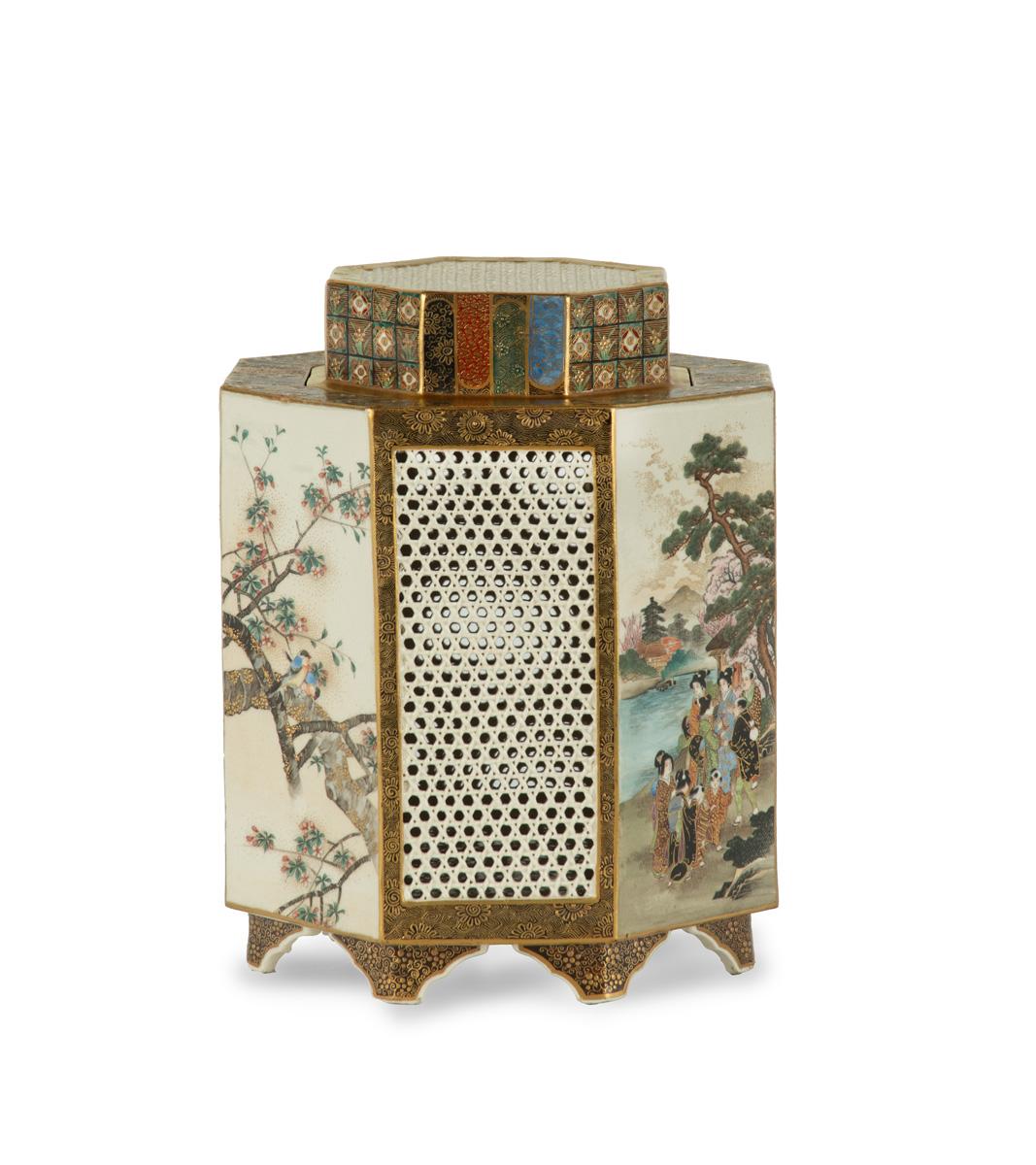 As part of our Japanese works of art collection we are delighted to offer this large scale Meiji Period (1868-1912) hexagonal form koro artist signed by the highly regarded Ryozan Okamoto, on this occasion working for the Yasuda company. This larger