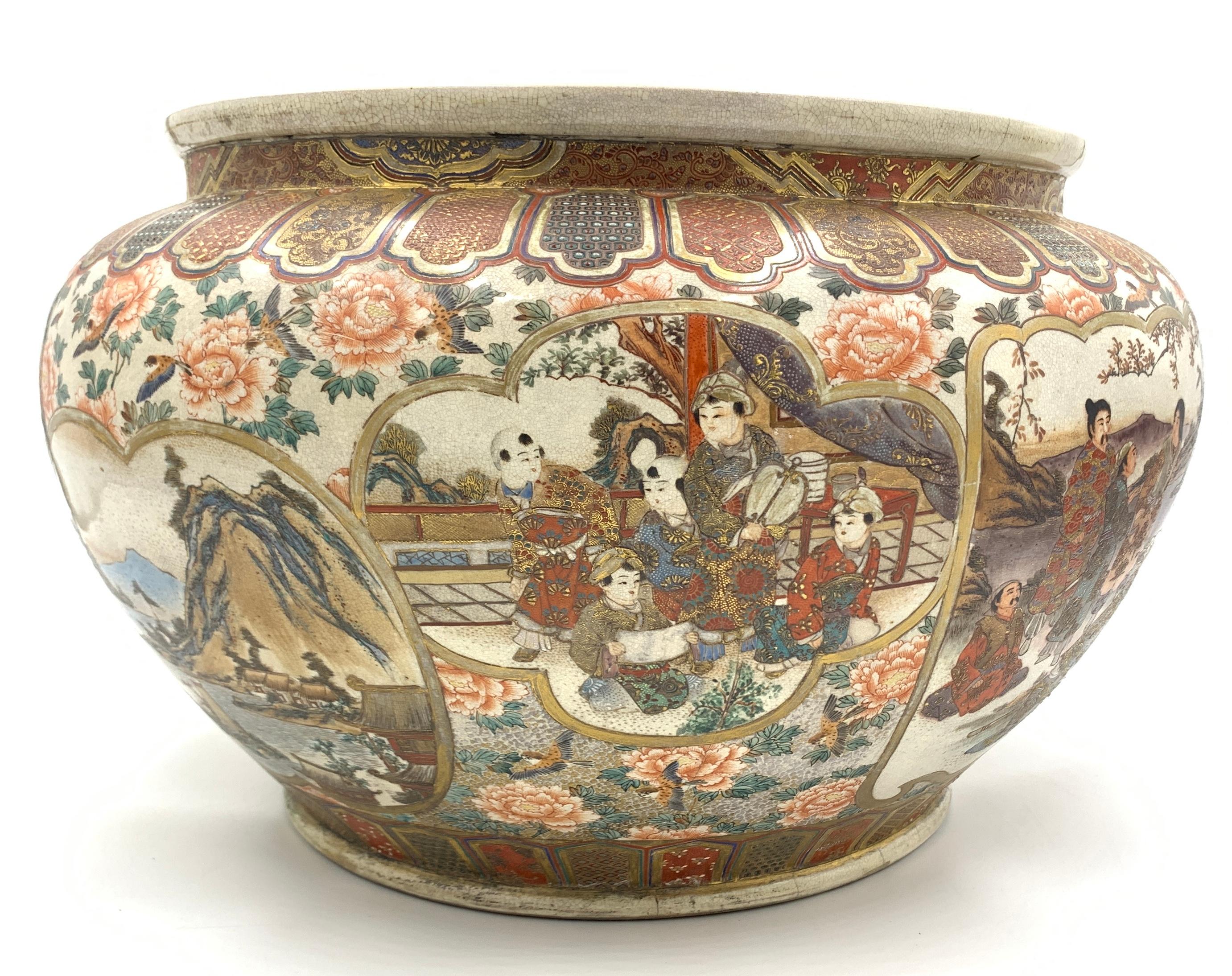 Large Japanese Satsuma Bowl, 19th Century For Sale 1