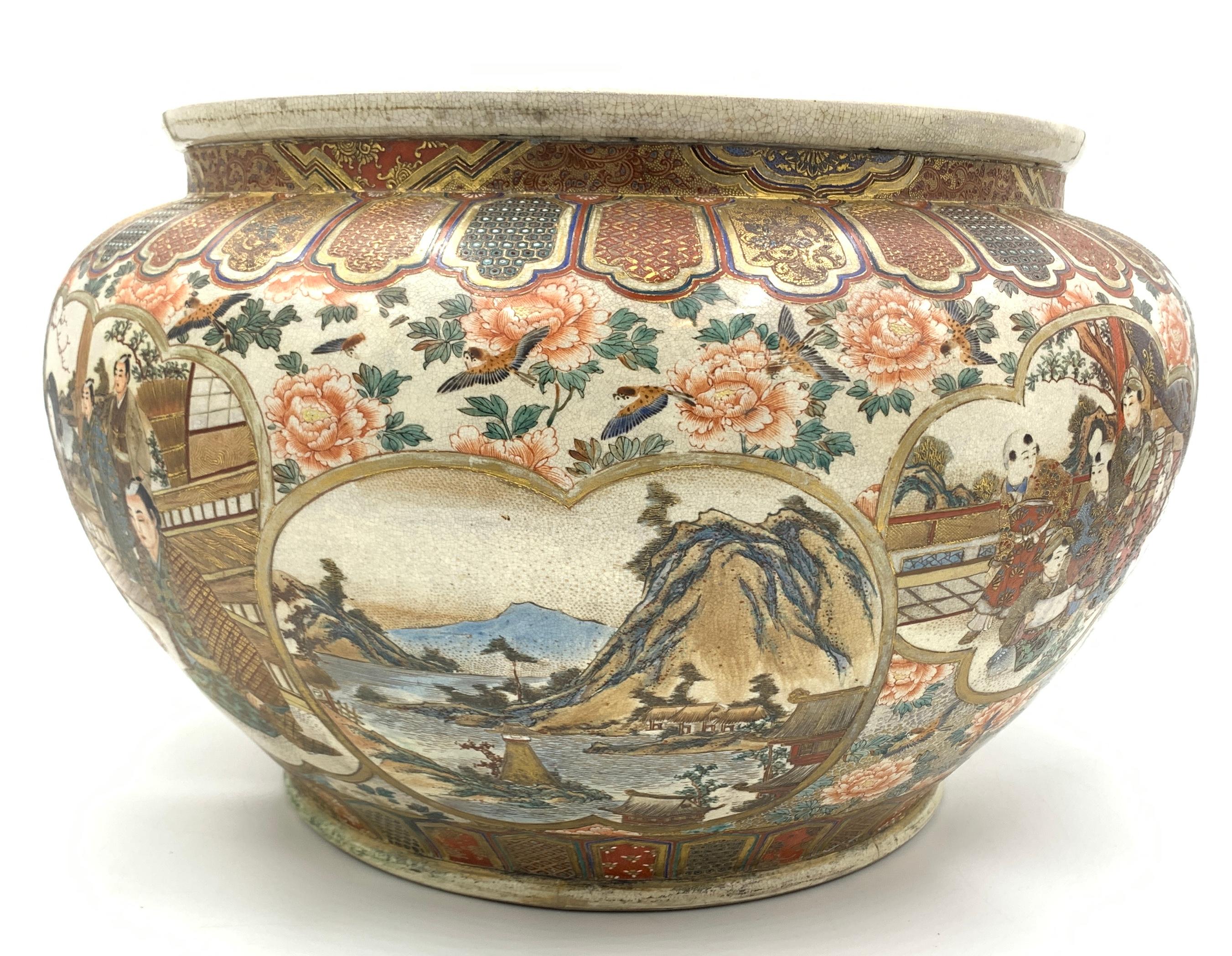 Large Japanese Satsuma Bowl, 19th Century For Sale 2