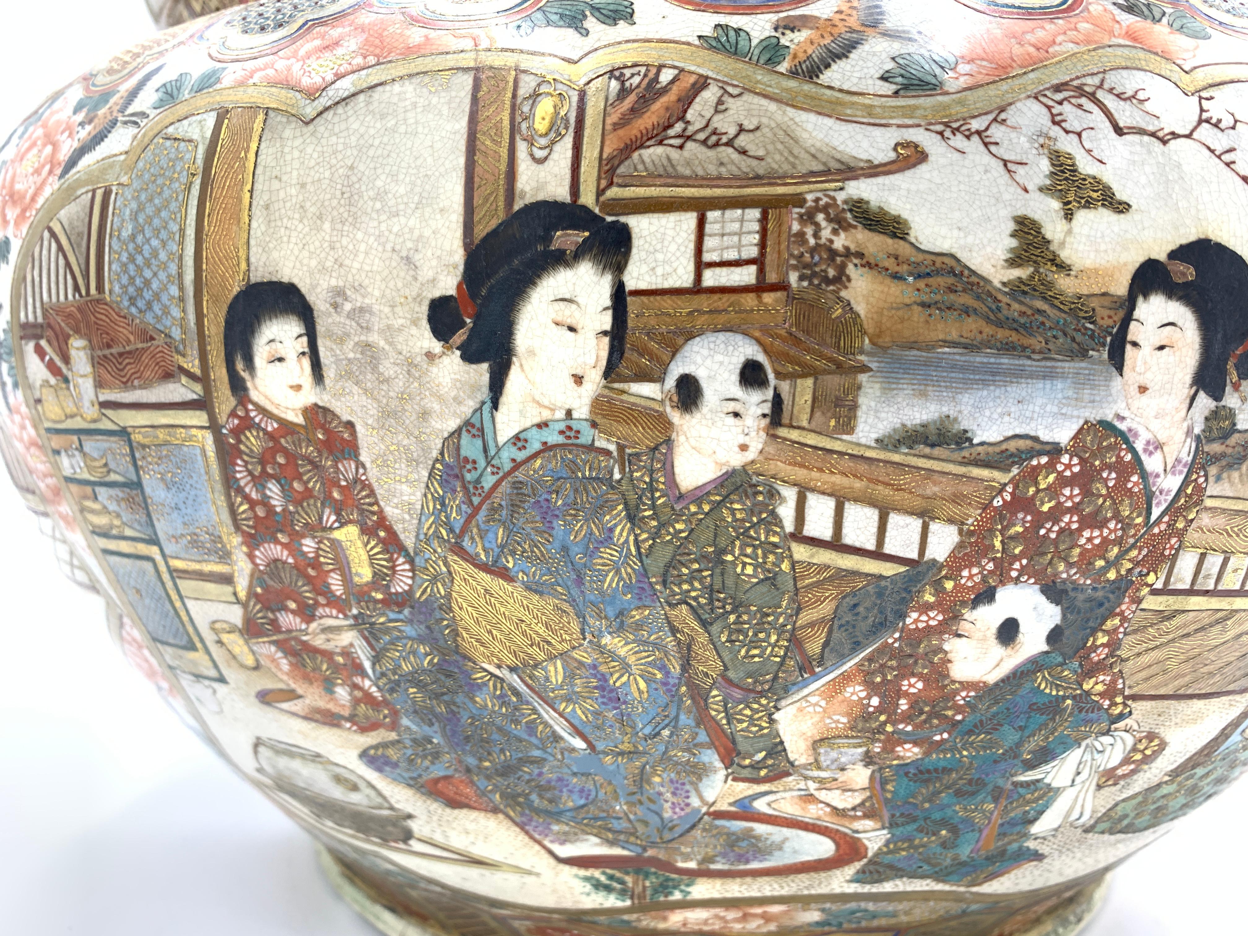Large Japanese Satsuma Bowl, 19th Century For Sale 3