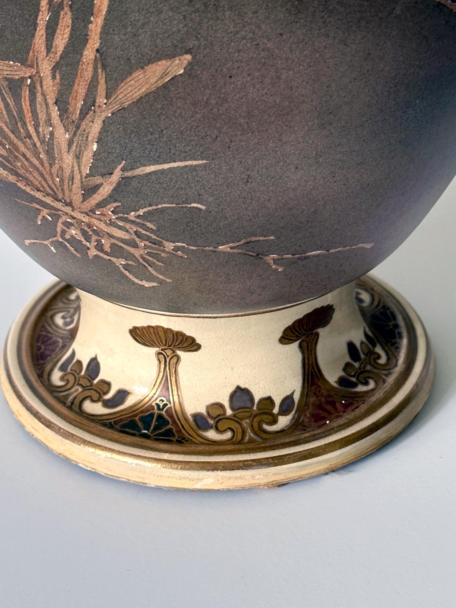 Große japanische Satsuma-Keramikvase Kinkozan im Angebot 7