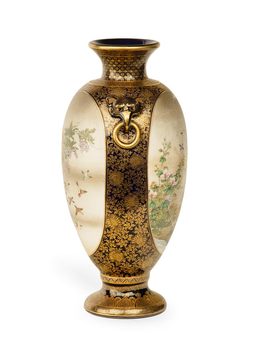 Meiji Grand vase japonais Satsuma de Kinkozan en vente