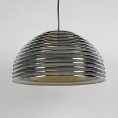 Large Japanese Space Age Kasuo Motozawa Chrome Steel Ceiling Lamp 1970s Staff