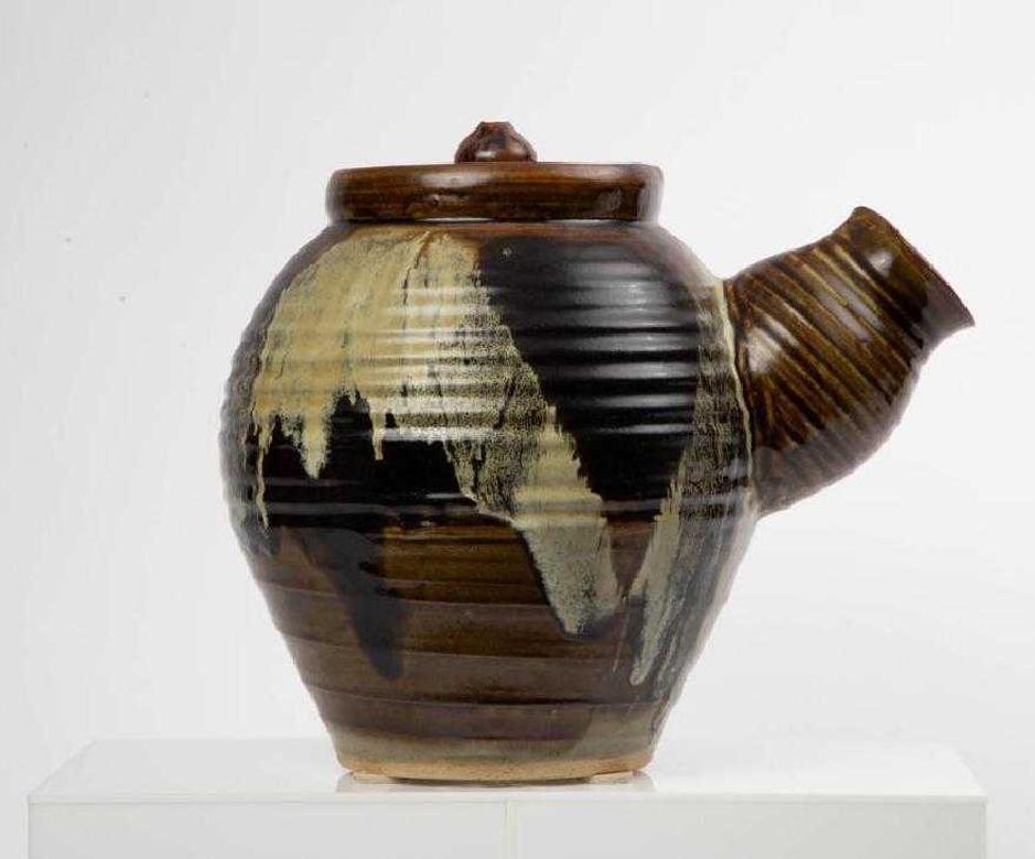 Modern Large Japanese Tea Pot Yokode Kyusu Sculptural Pottery