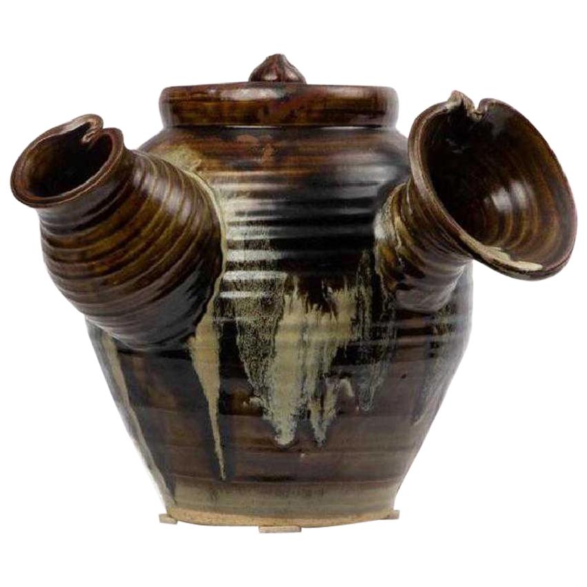 Large Japanese Tea Pot Yokode Kyusu Sculptural Pottery