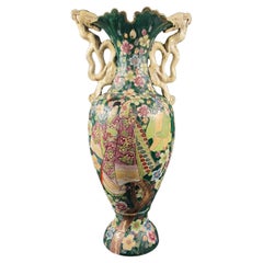Large Japanese Vase With Geisha Decor