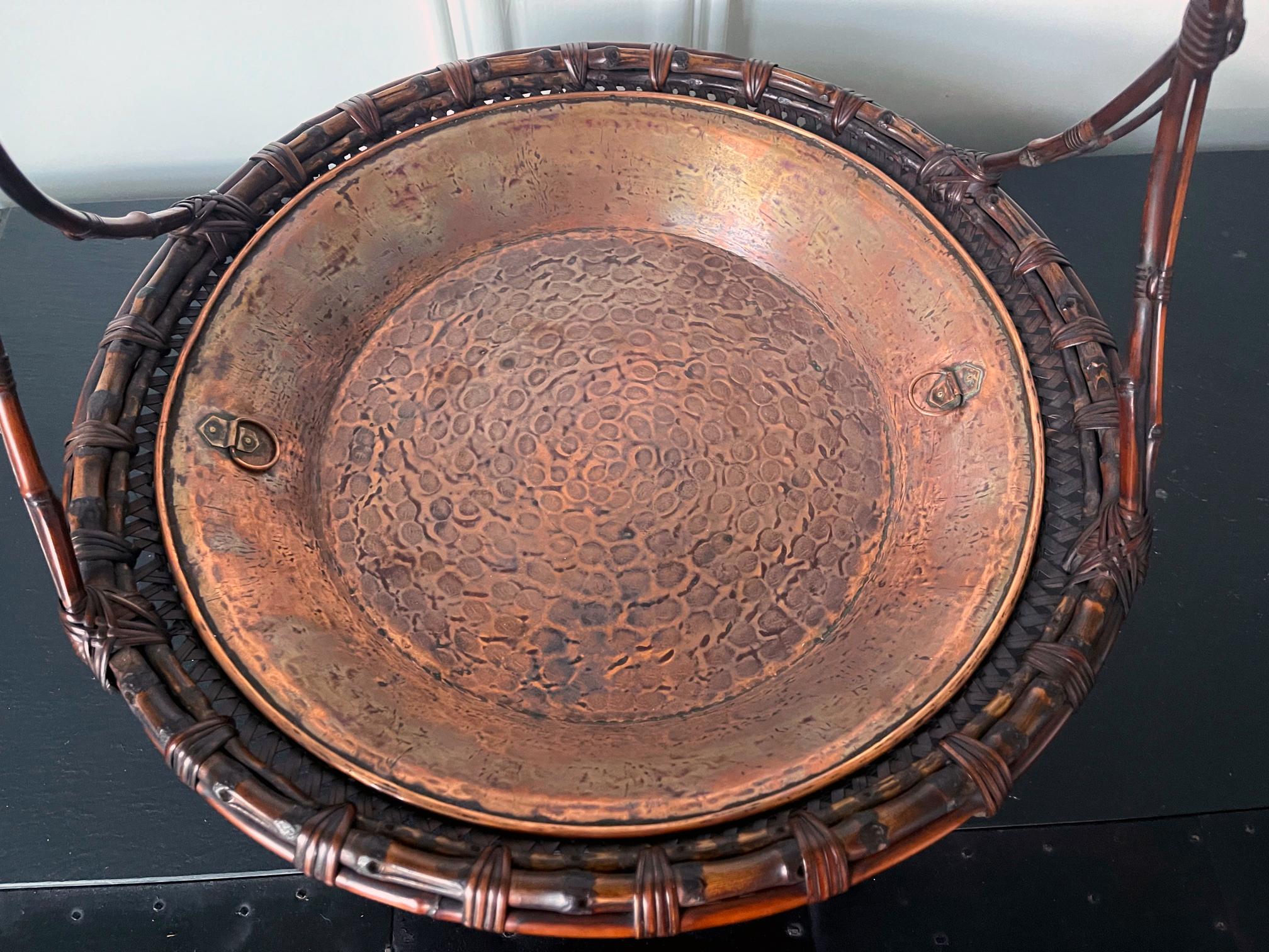 Grand panier japonais Morikago en bambou tissé par Maeda Chikubosai I en vente 7